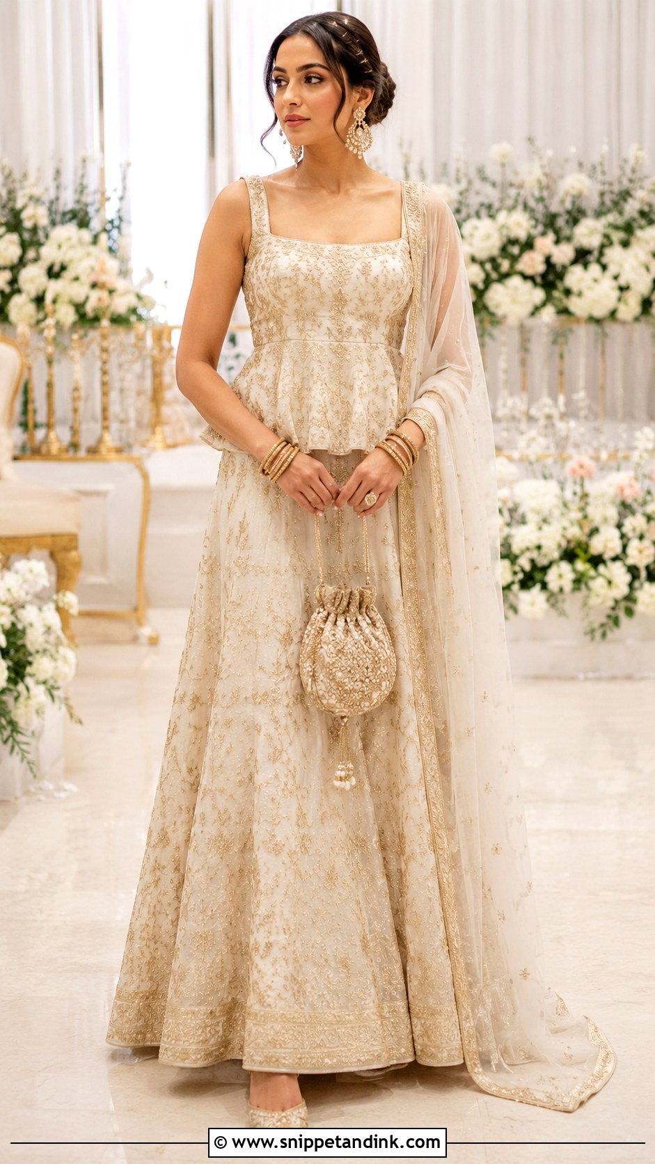 Peplum Bridal Choli With Flared Lehenga - Snippet and Ink - 20 Bridal Choli Designs