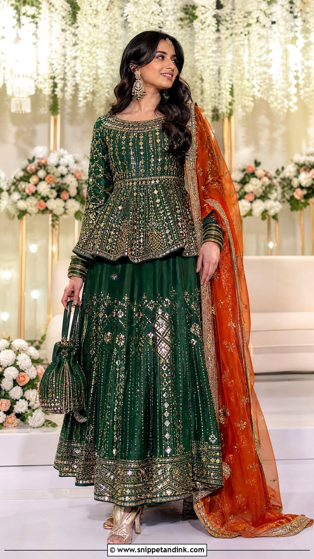 Peplum Bridal Mehandi Lehenga - Snippet and Ink - 20 Pakistani Mehandi Dresses for Brides