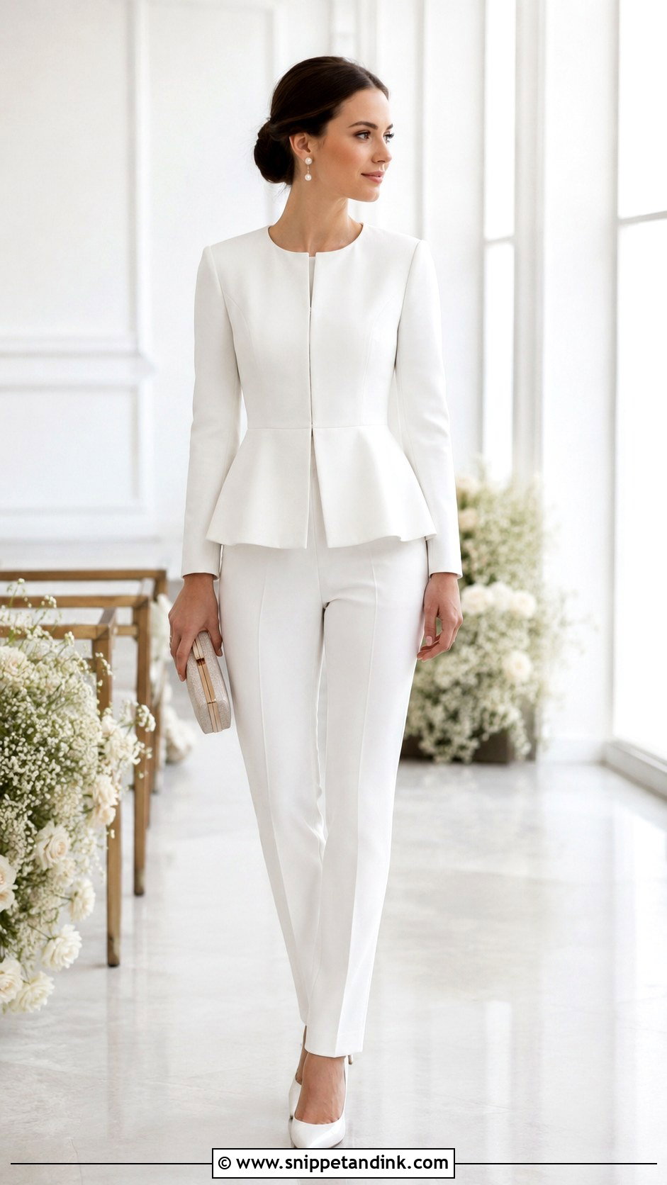 Peplum Bridal Pantsuit - Snippet and Ink - 20 Marriage Suit Ideas