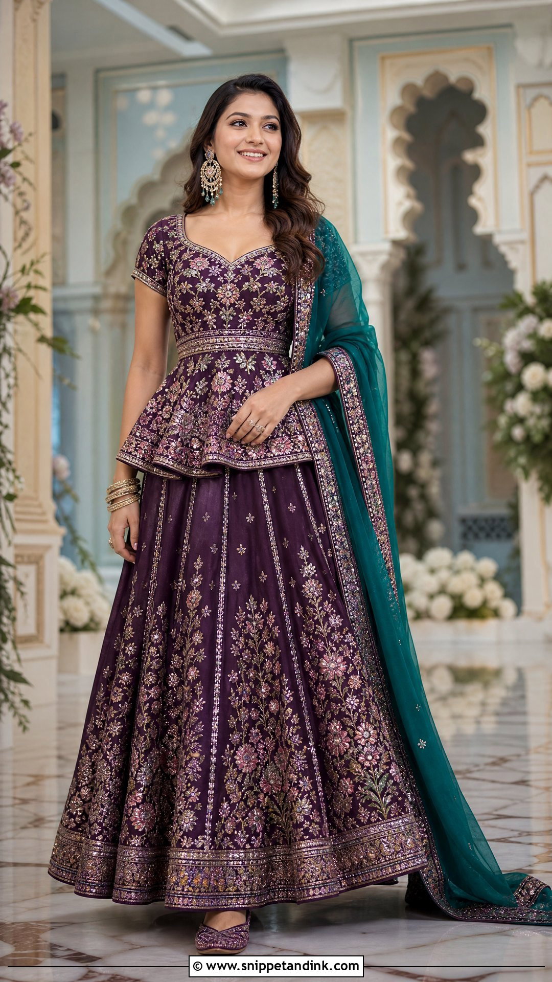 Peplum Choli Wedding Garba Lehenga - Snippet and Ink - 20 Wedding Garba Outfit Ideas