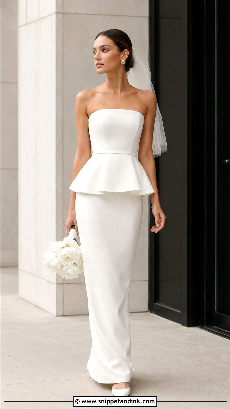 Peplum Column Wedding Dress - Snippet and Ink - 20 Latest Wedding Dress Ideas