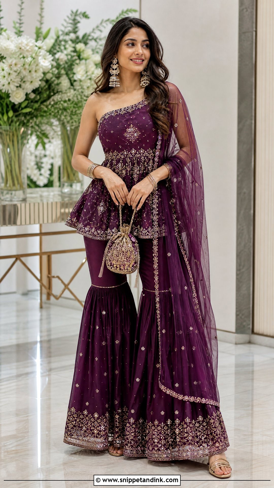 Peplum Gharara For North Indian Wedding - Snippet and Ink - 20 North Indian Wedding Outfits