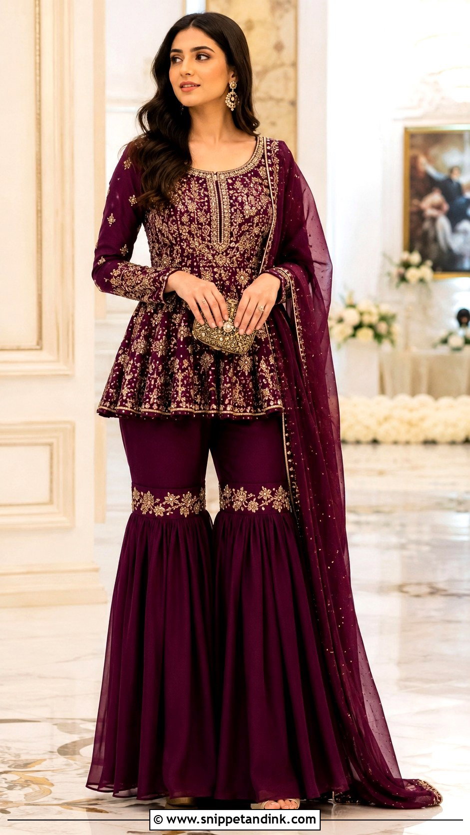 Peplum Gharara Wedding Set - Snippet and Ink - 20 Designer Indian Wedding Dresses