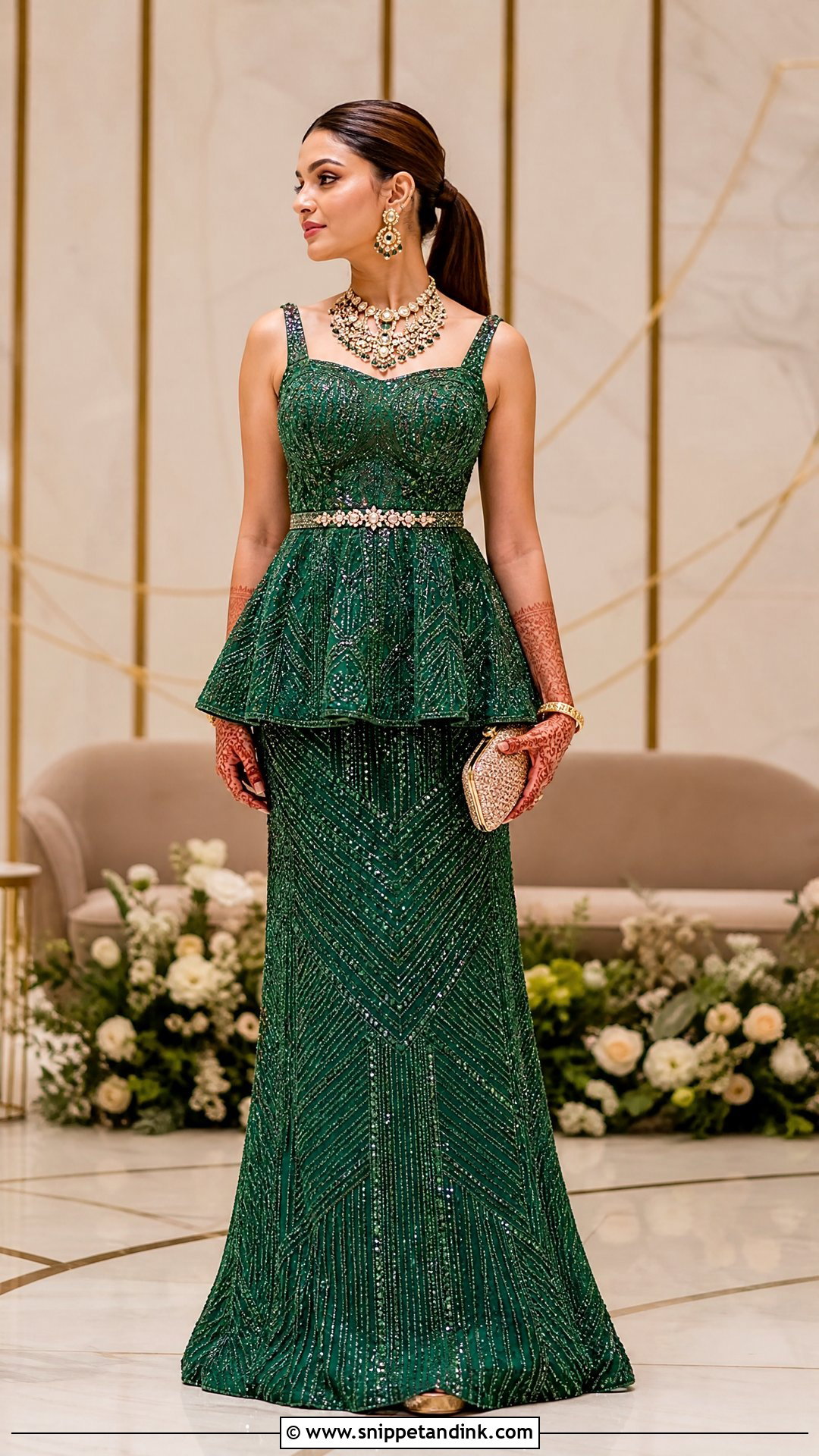 Peplum Indian Bridal Gown - Snippet and Ink - 20 Indian Bridal Gown Ideas