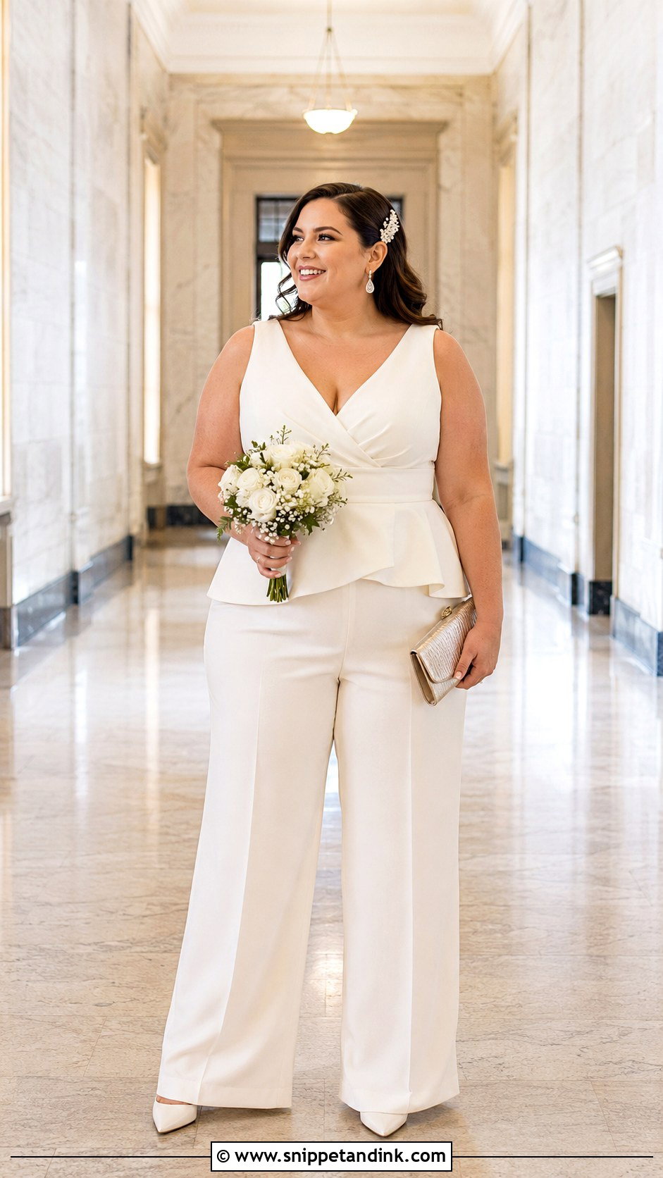 Peplum Jumpsuit Civil Wedding Outfit - Snippet and Ink - 20 Civil Wedding Ideas Outfits