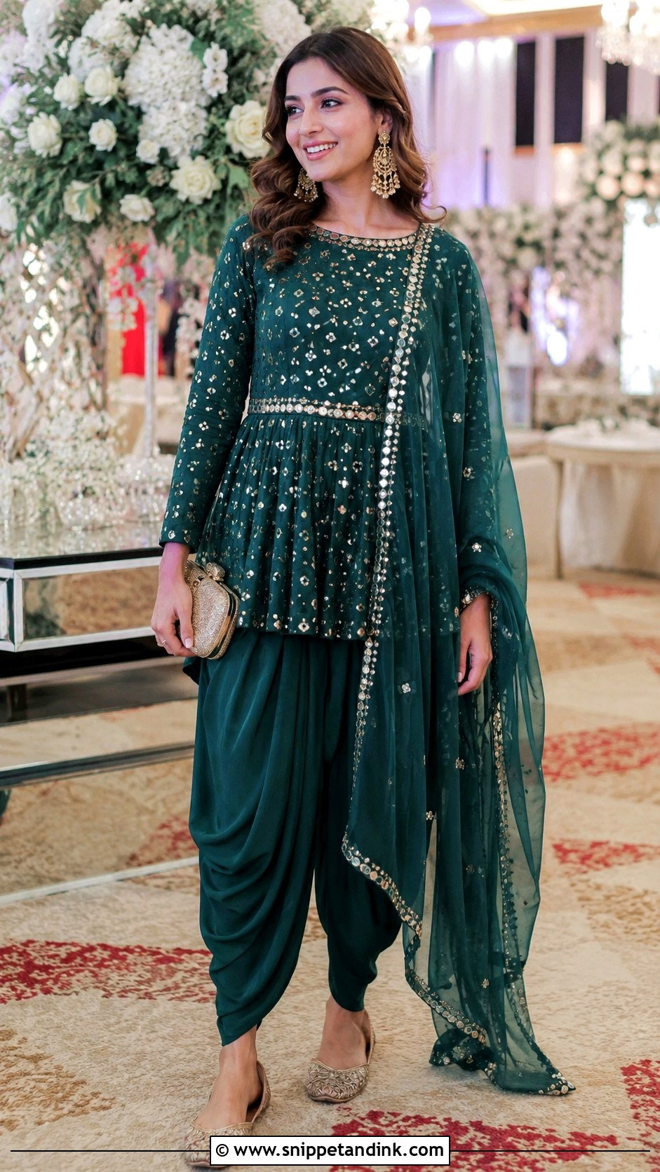 Peplum Kurta With Dhoti Pants - Snippet and Ink - 20 Dhoti Style Dresses for Wedding