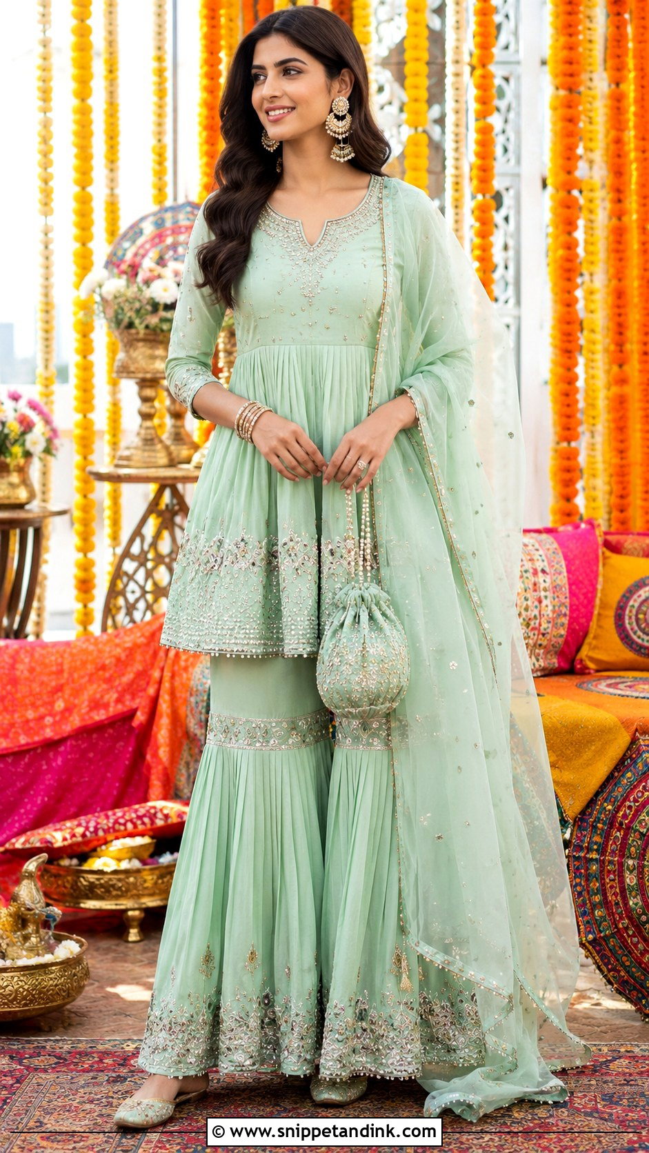Peplum Kurta With Gharara - Snippet and Ink - 20 Kurta Wedding Ideas