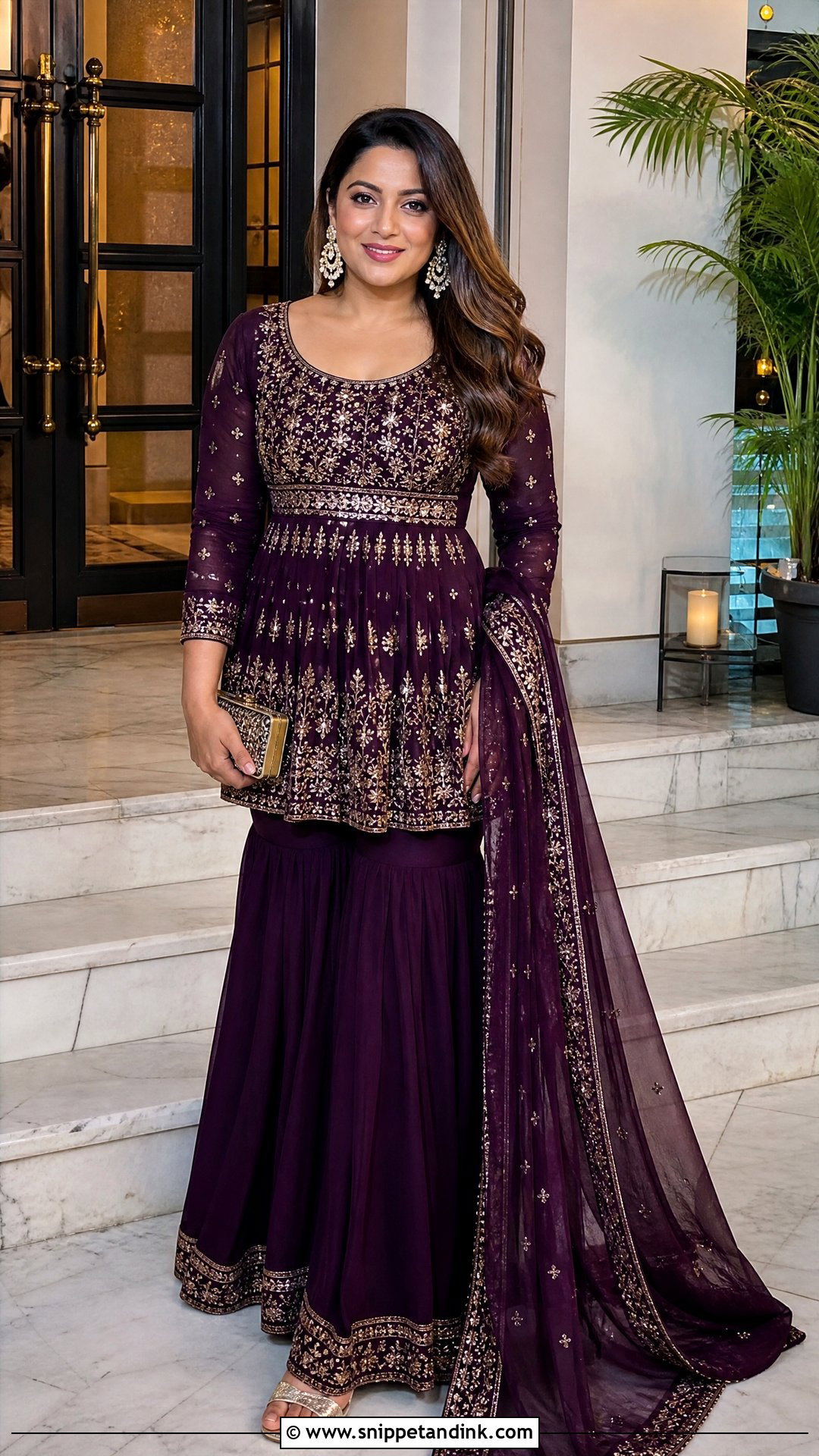 Peplum Kurti Sharara Party Outfit - Snippet and Ink - 20 Sharara Party Wear Ideas