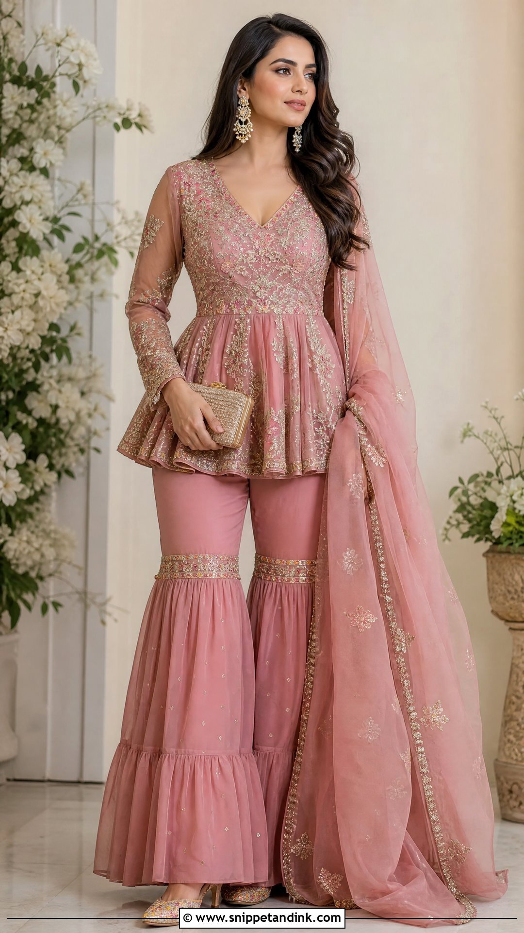Peplum Kurti With Layered Garara - Snippet and Ink - 20 Latest Garara Designs for Wedding