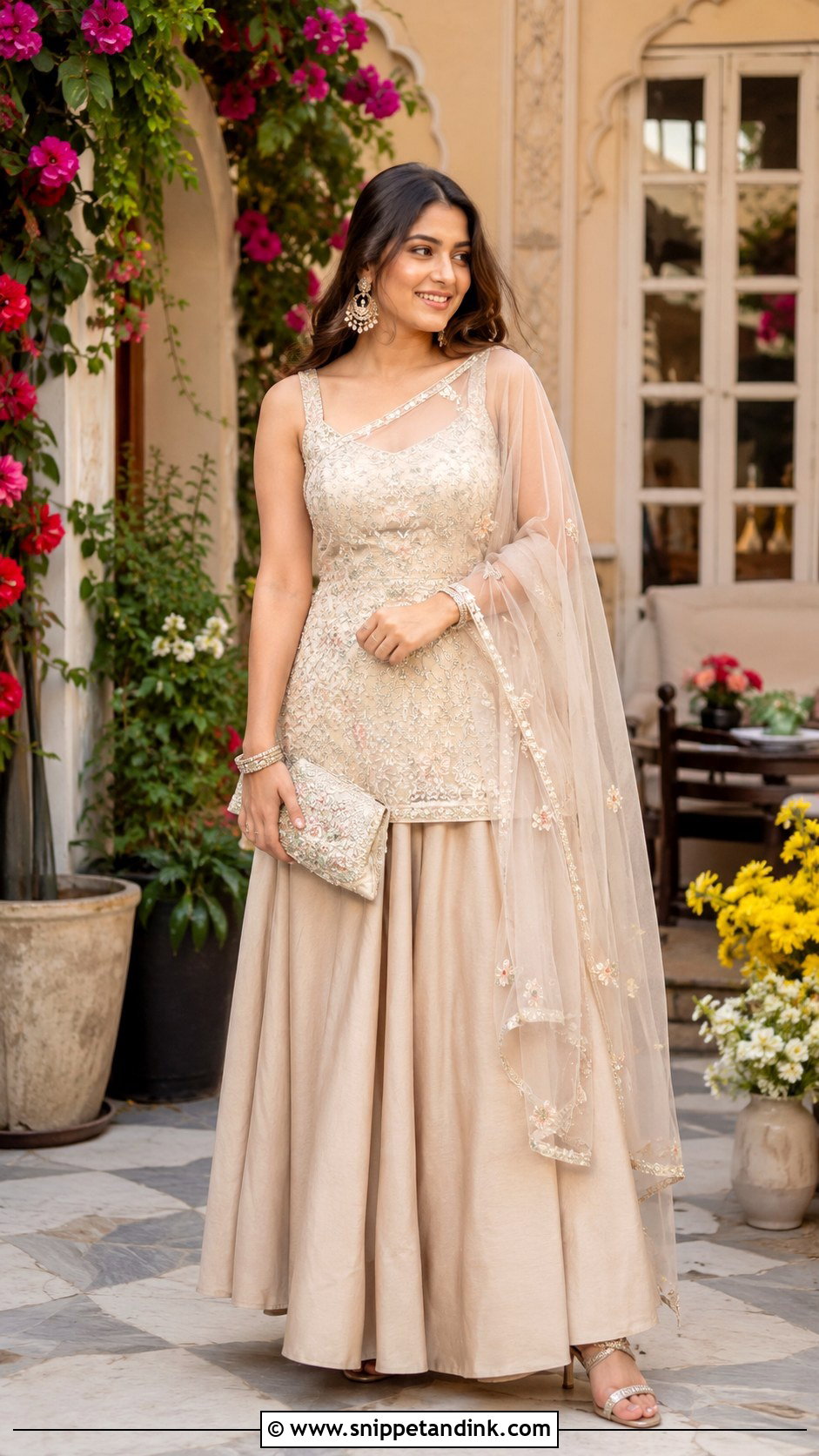 Peplum Kurti With Organza Skirt - Snippet and Ink - 20 Kurti Skirt Indian Weddings Ideas