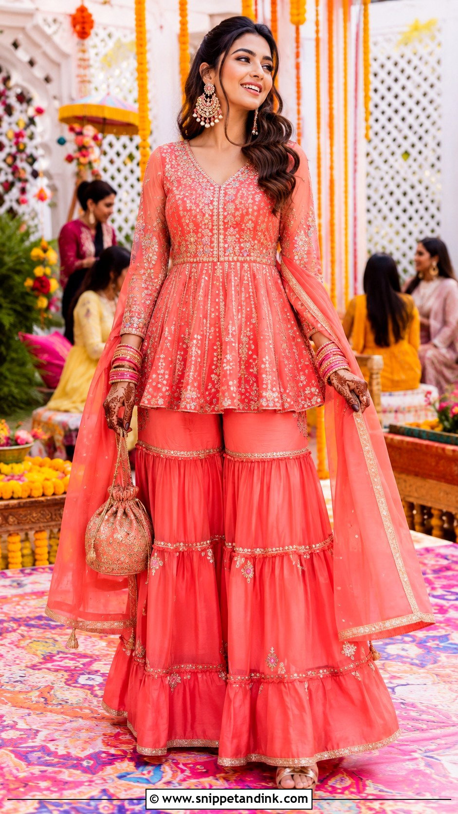 Peplum Kurti With Sharara - Snippet and Ink - 20 Latest Kurti Designs for Wedding