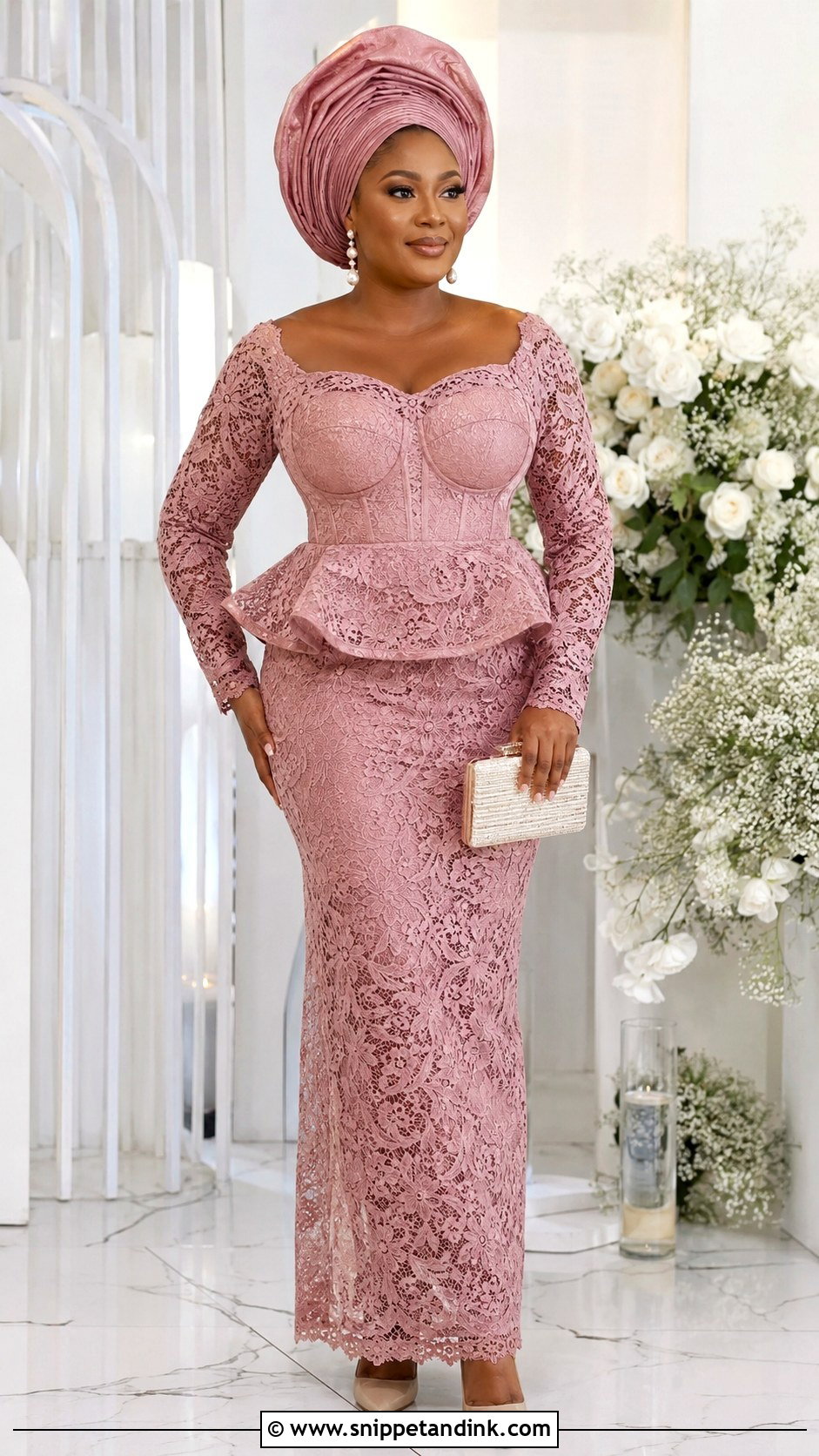 Peplum Lace Nigerian Gown - Snippet and Ink - 20 Nigerian Gown Ideas