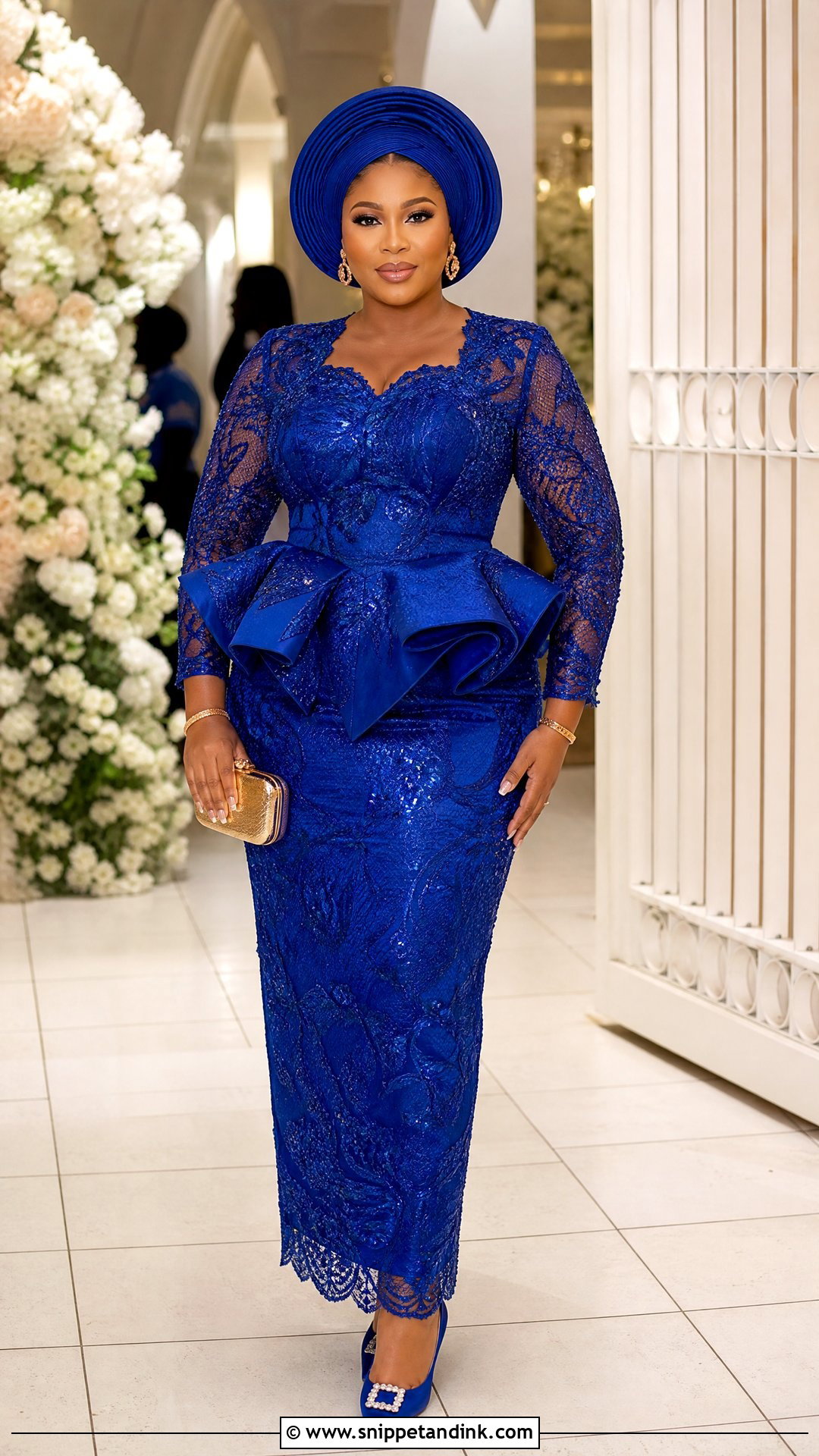 Peplum Lace Straight Gown - Snippet and Ink - 20 Owanbe Styles for Lace Straight Gown