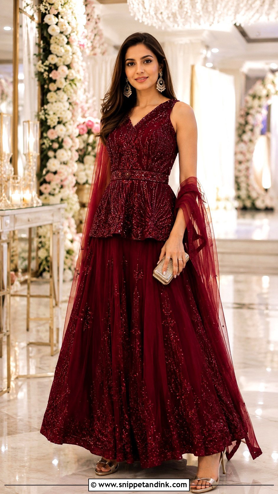 Peplum Lehenga Cocktail Dress - Snippet and Ink - 30 Indian Wedding Cocktail Dress Ideas