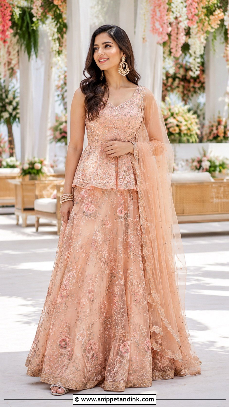 Peplum Lehenga For Engagement - Snippet and Ink - 30 Indian Engement Dress Ideas