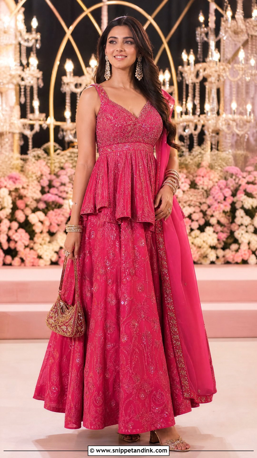 Peplum Lehenga for Sangeet - Snippet and Ink - 20 Sangeet Dress Ideas for Sisters