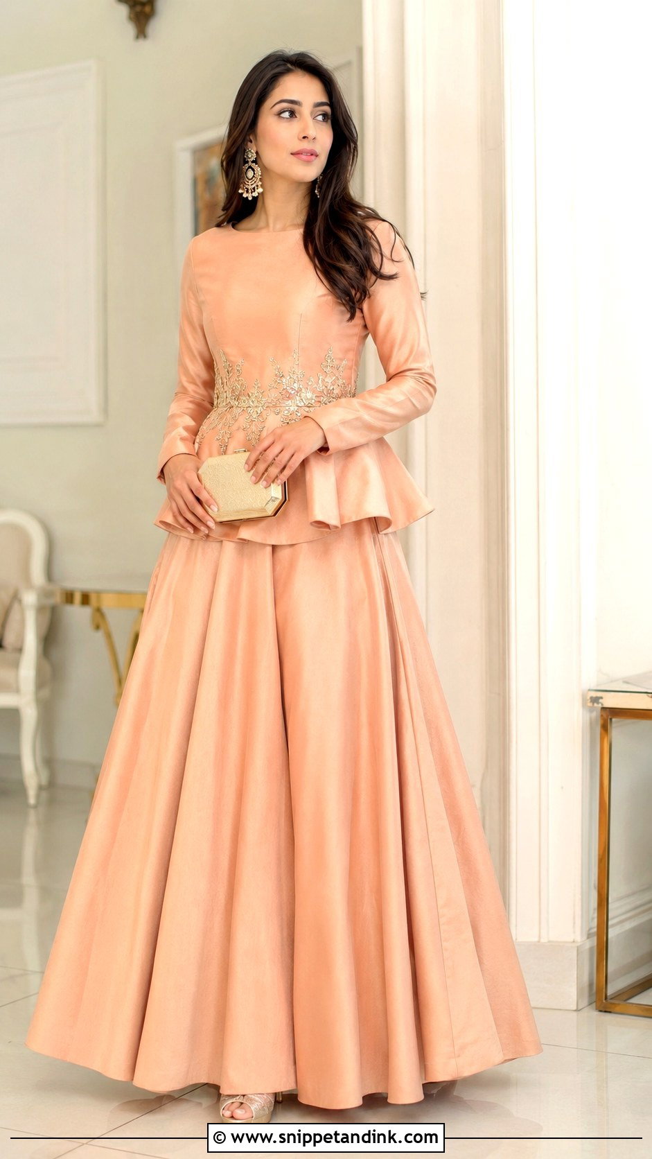 Peplum Long Frock for Wedding - Snippet and Ink - 25 Long Frock Designs for Wedding