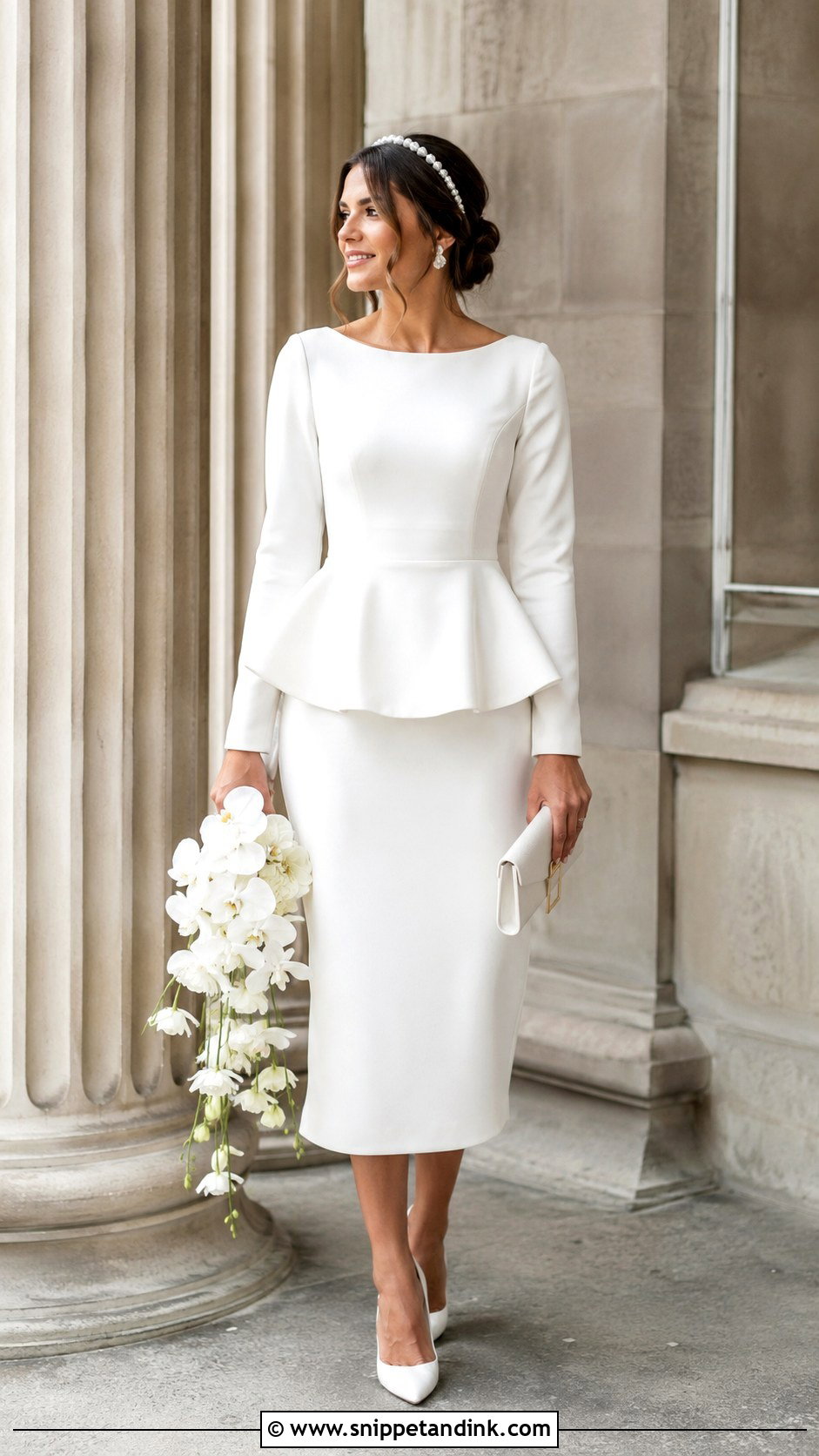 Peplum Midi Wedding Dress - Snippet and Ink - 20 Justice of the Peace Wedding Dress Ideas