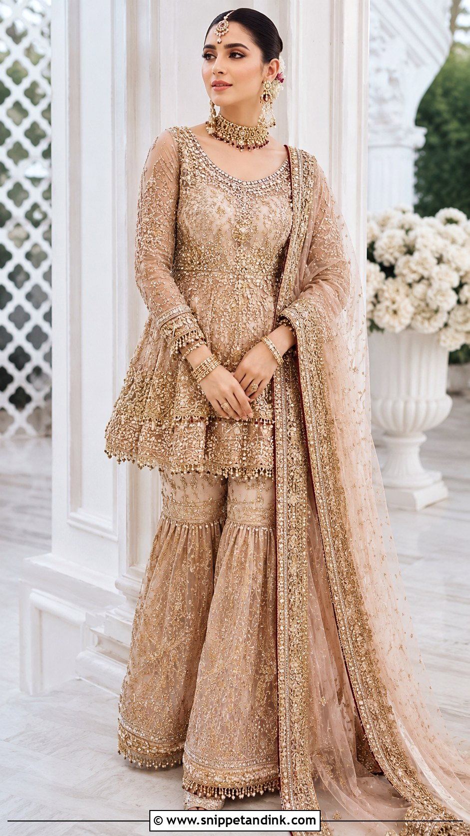 Peplum Pakistani Bridal Garara Dress - Snippet and Ink - 25 Garara Dress Pakistani Bridal Ideas