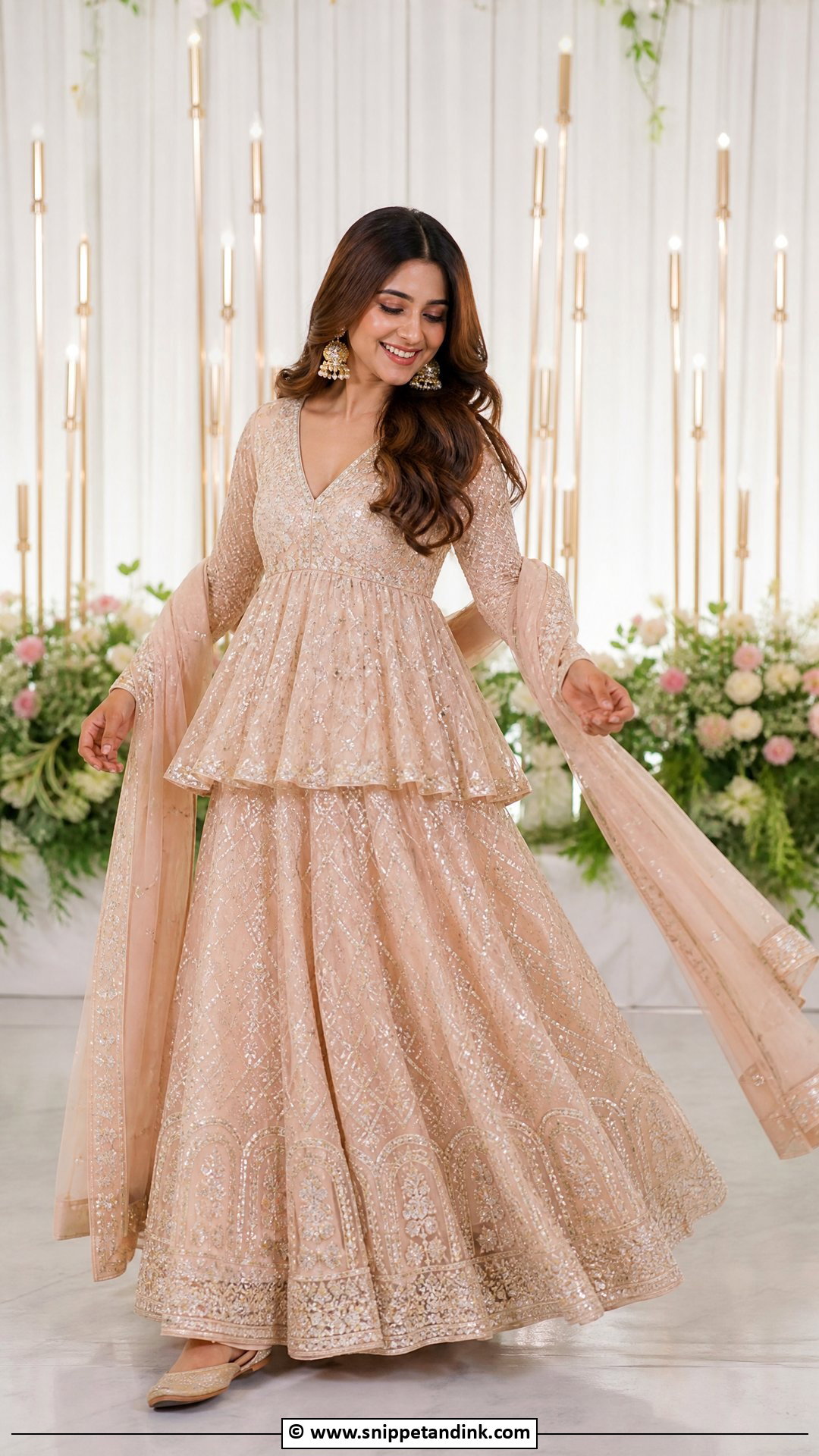 Peplum Sangeet Outfit - Snippet and Ink - 35 Bridal Sangeet Outfit Ideas