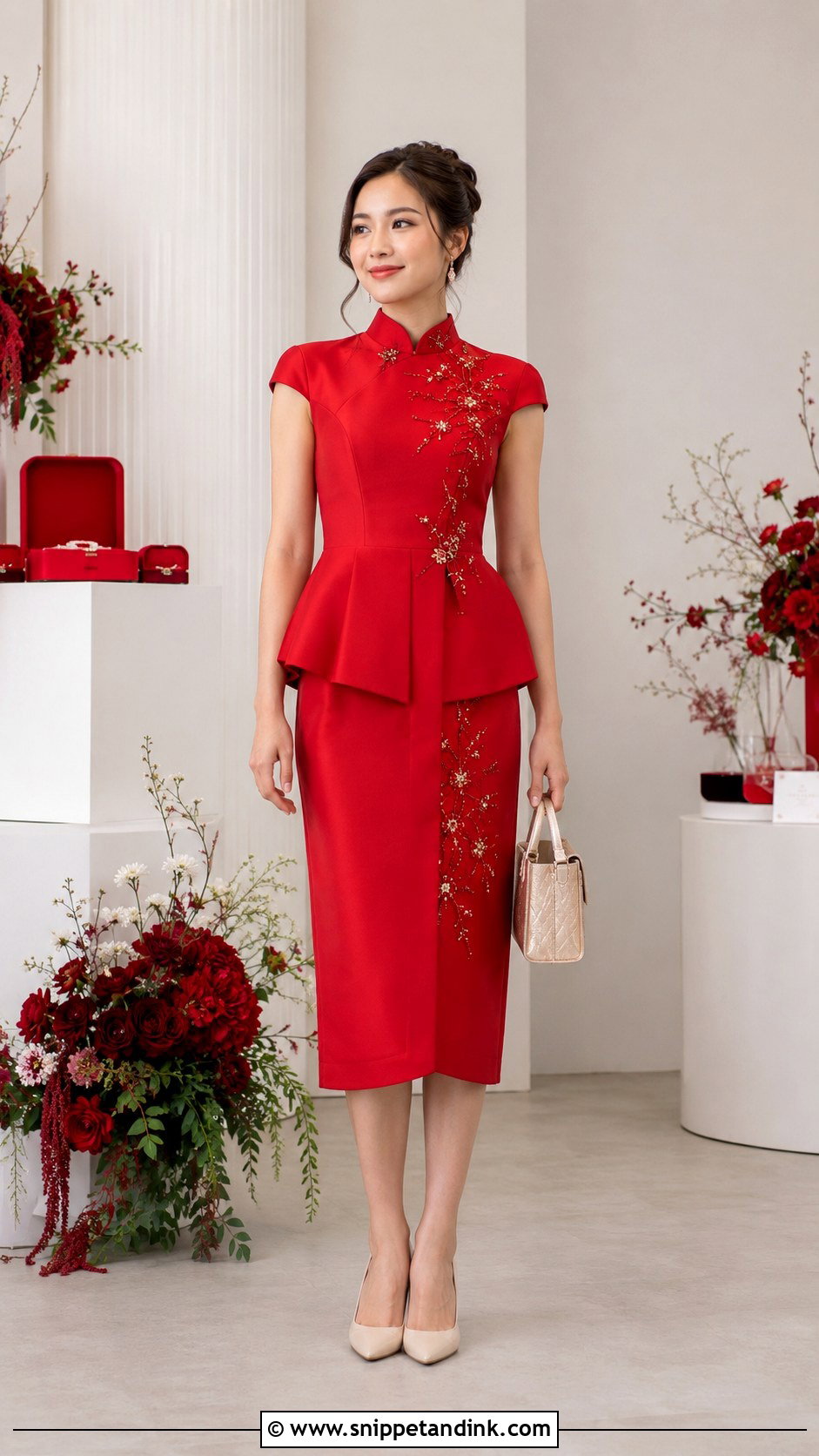 Peplum Sangjit Dress - Snippet and Ink - 20 Modern Sangjit Dress Ideas