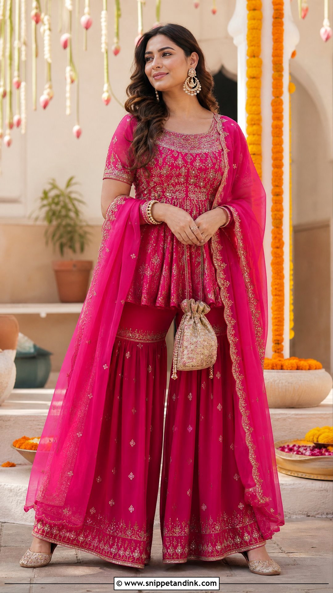 Peplum Sharara Bridal Trousseau Outfit - Snippet and Ink - 25 Bridal Trousseau Outfits