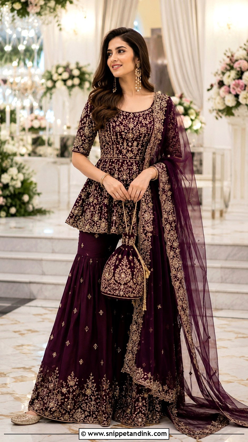 Peplum Sharara Desi Outfit for Wedding - Snippet and Ink - 20 Desi Outfits for Wedding