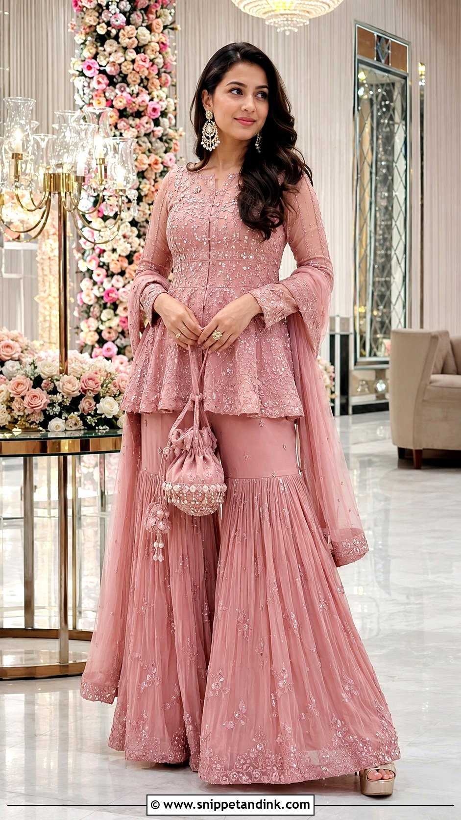 Peplum Sharara Dress for Ring Ceremony - Snippet and Ink - 20 Dress for Ring Ceremony Ideas