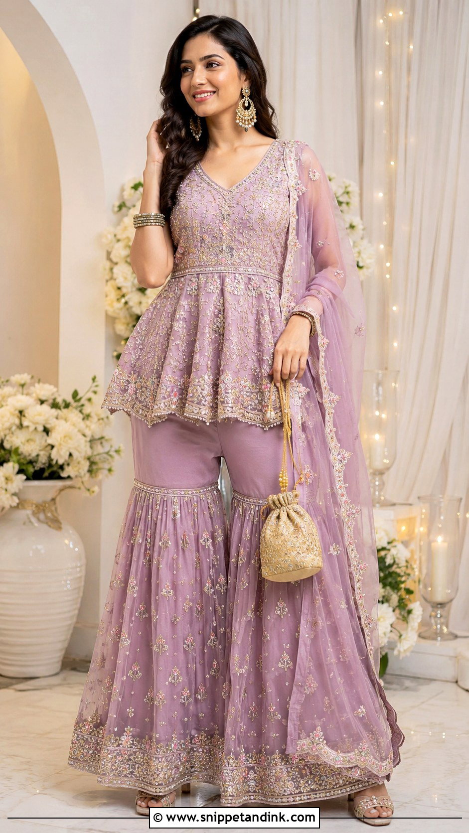 Peplum Sharara Festive Outfit - Snippet and Ink - 25 Indian Festive Outfits