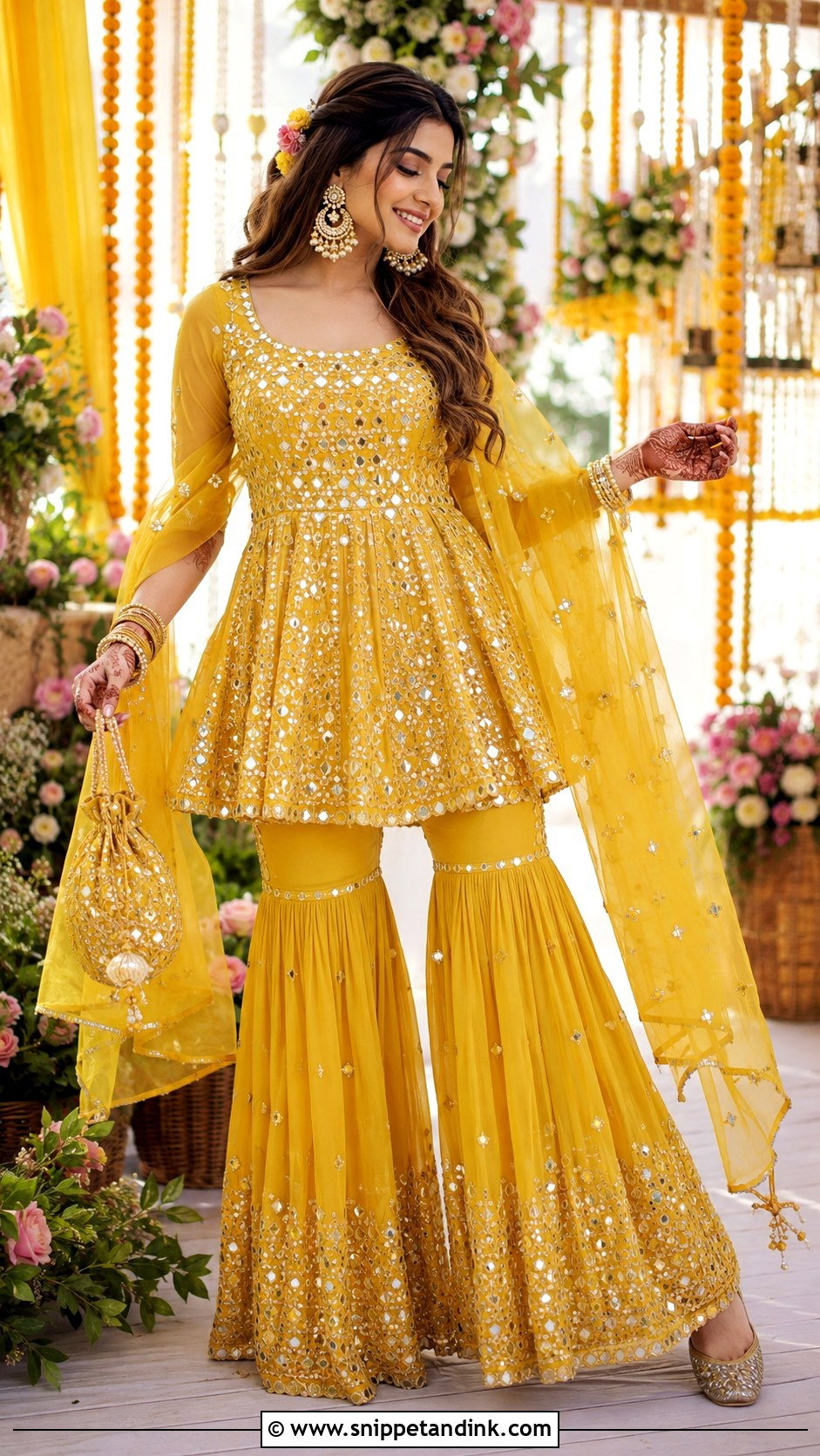 Peplum Sharara For Bride Sister - Snippet and Ink - 25 Mehndi Dresses for Bride Sister