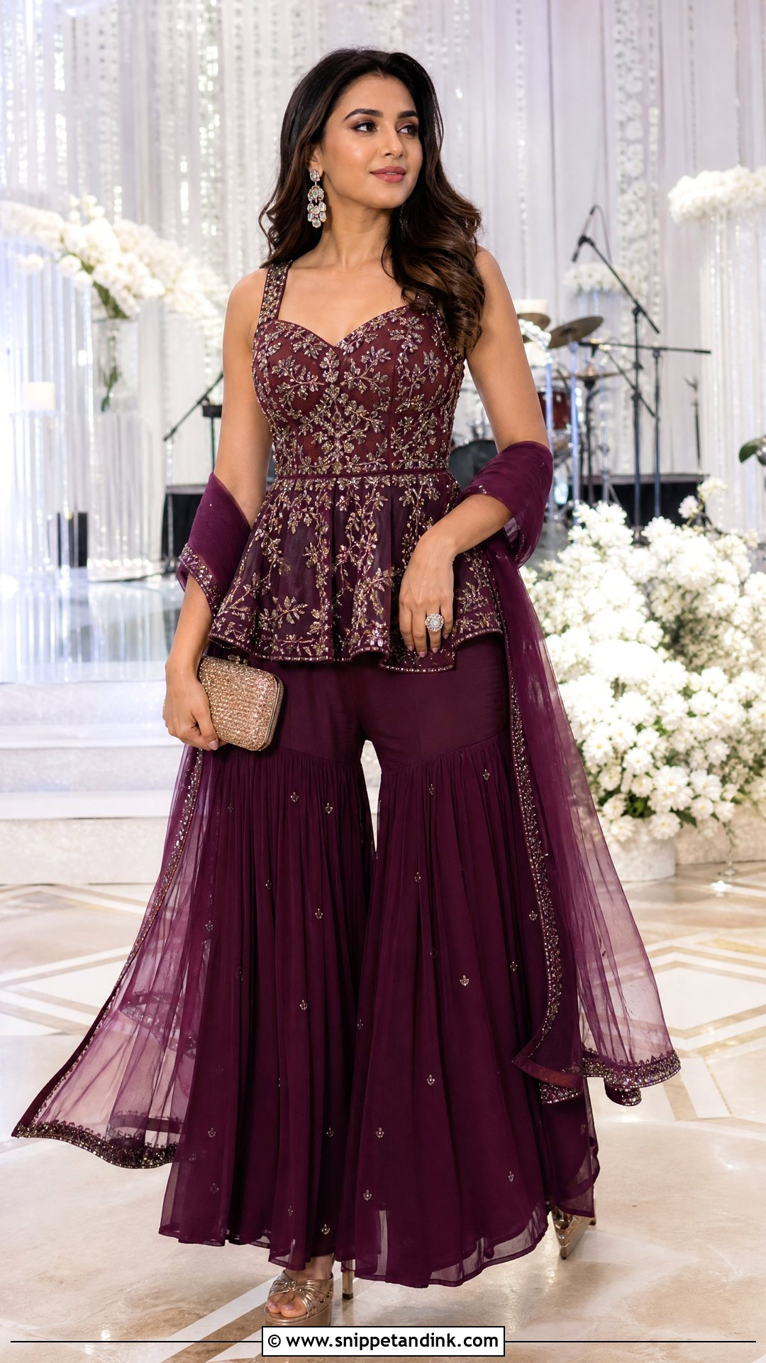Peplum Sharara For Indian Wedding - Snippet and Ink - 20 Trendy Indian Wedding Outfits
