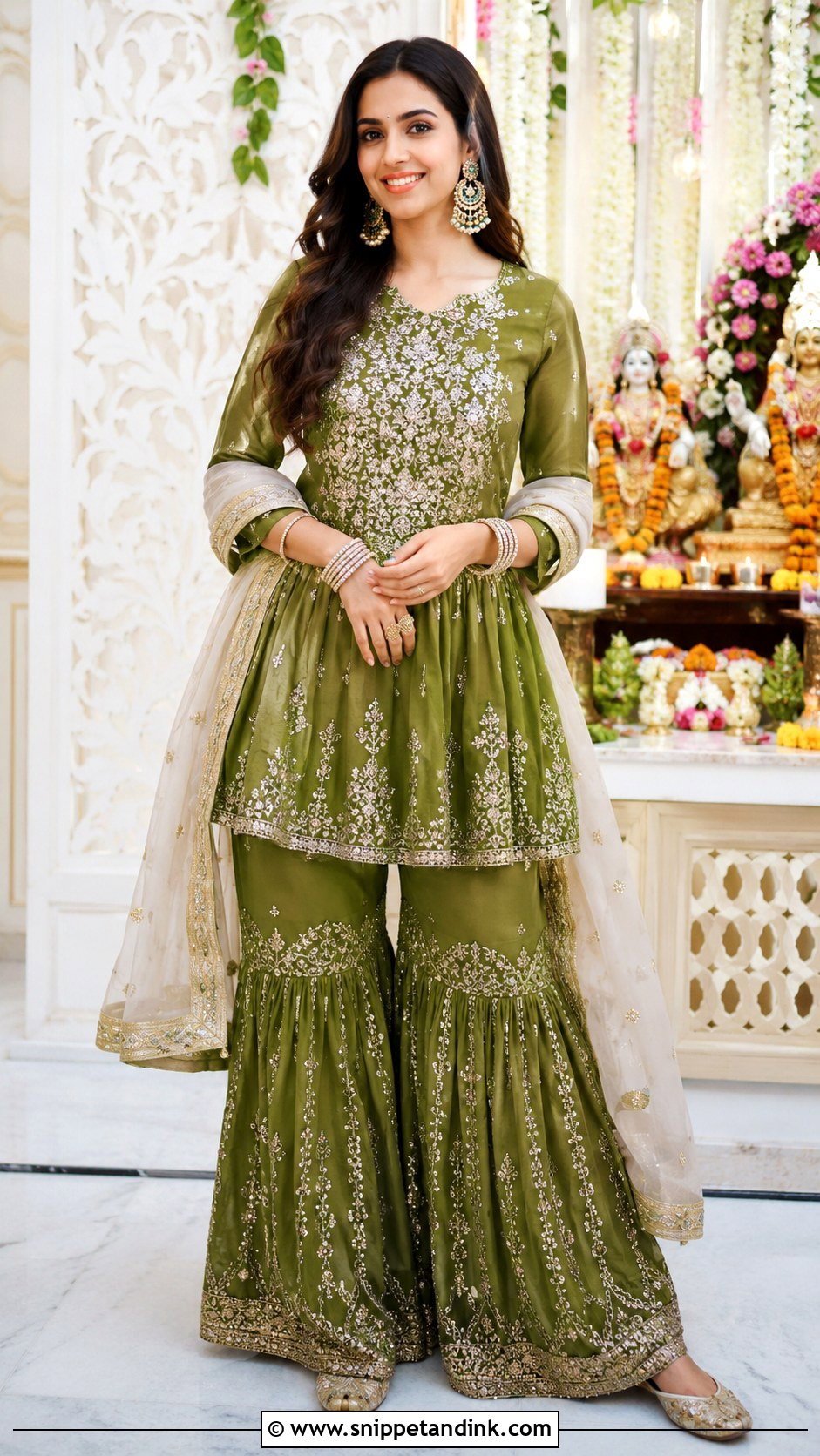 Peplum Sharara For Mata Pujan Bride - Snippet and Ink - 25 Mata Pujan Dress for Bride Ideas