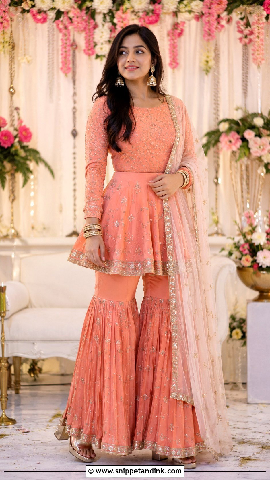 Peplum Sharara For Mehndi Function - Snippet and Ink - 25 Mehndi Function Dress Ideas