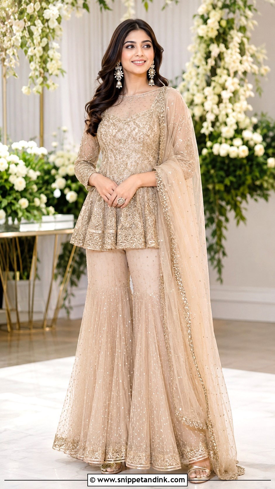 Peplum Sharara For Roka Ceremony - Snippet and Ink - 30 Roka Ceremony Outfits for Bride
