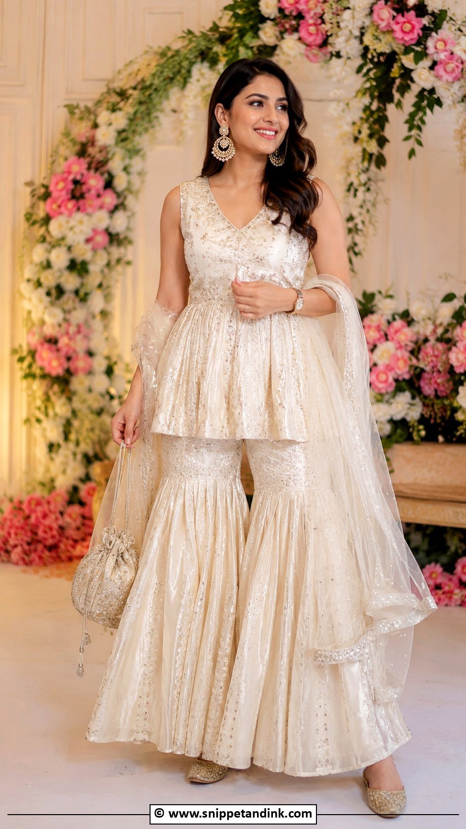 Peplum Sharara For Roka Ceremony - Snippet and Ink - 35 Roka Ceremony Outfits