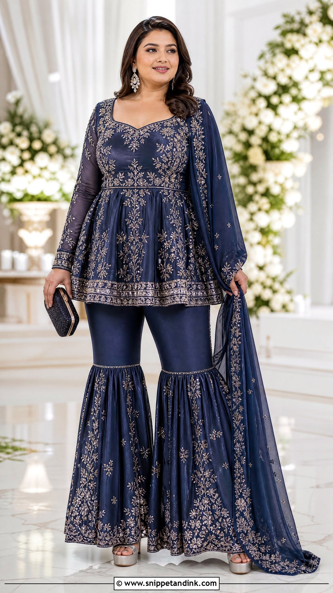Peplum Sharara Indowestern Wedding Outfit - Snippet and Ink - 25 Indowestern Wedding Outfits