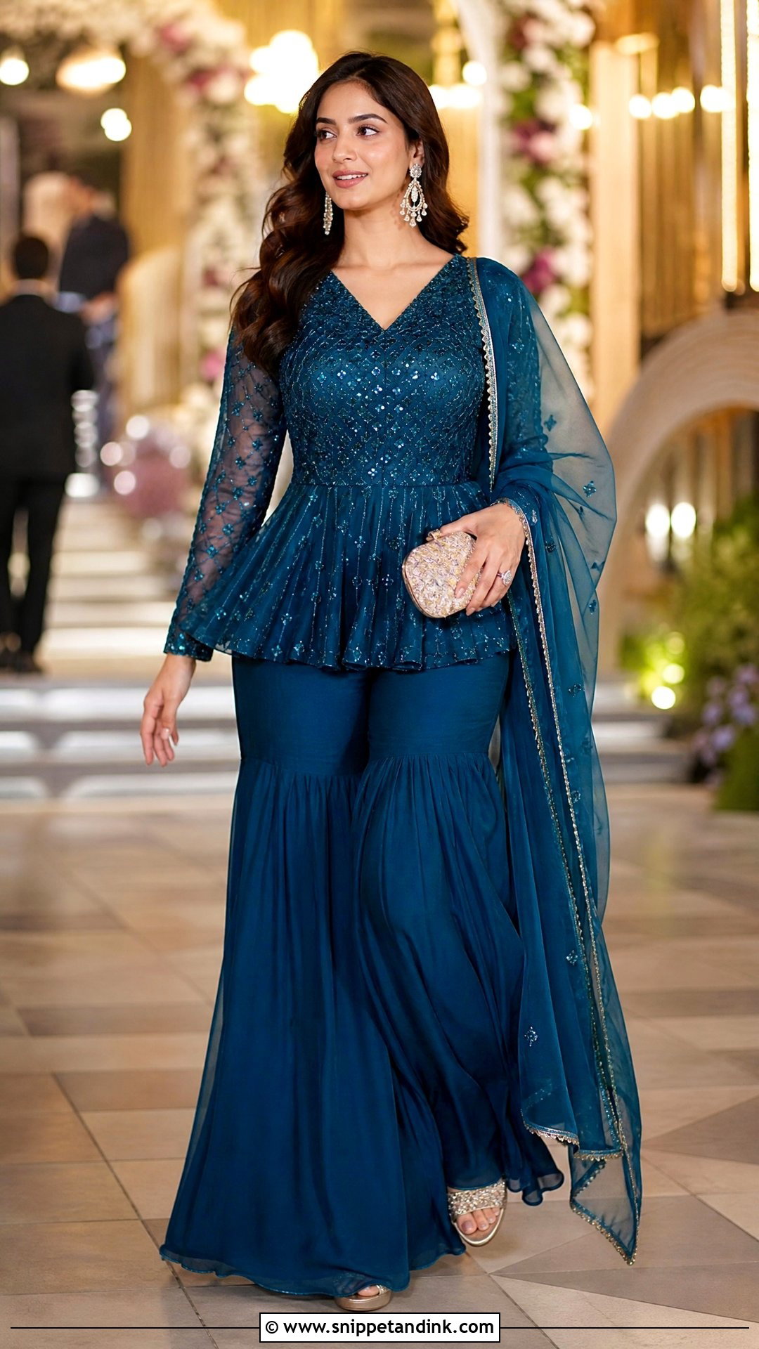 Peplum Sharara Marriage Function Outfit - Snippet and Ink - 20 Marriage Function Outfit for Women Ideas