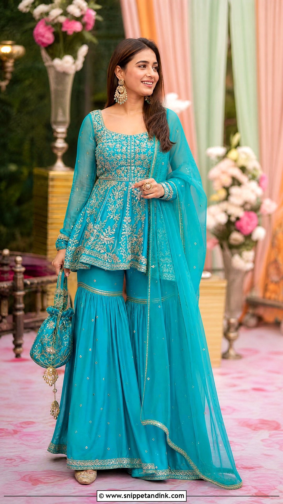Peplum Sharara Outfit for Sisters Wedding Function - Snippet and Ink - 20 Sister Marriage Outfit for Sister Ideas