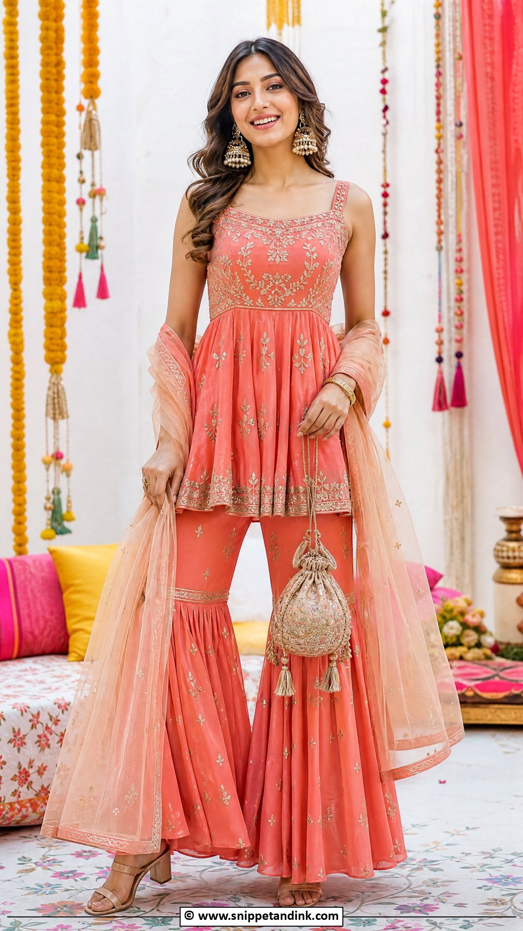 Peplum Sharara Outfit - Snippet and Ink - 35 Indian Wedding Dress Ideas