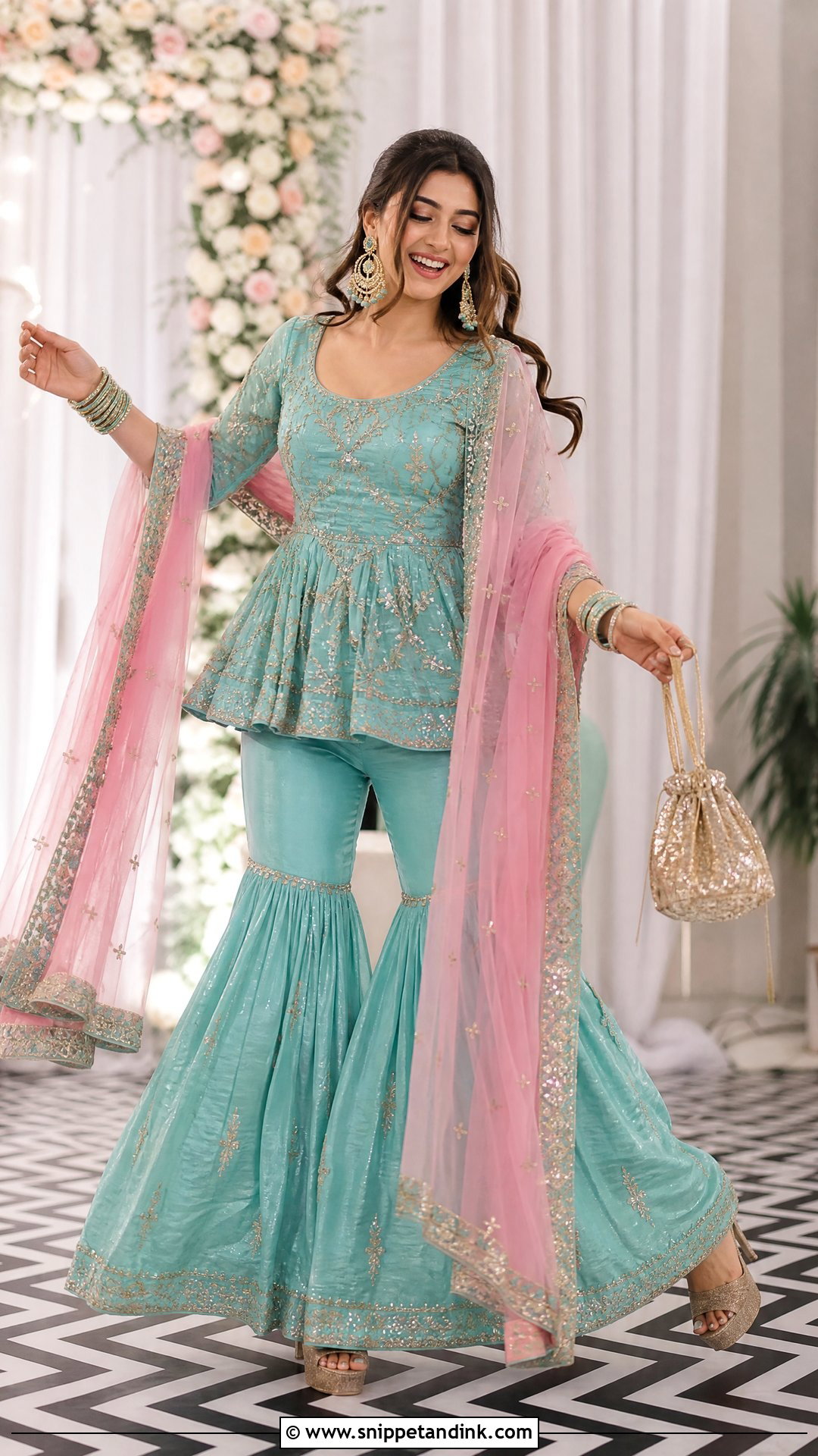 Peplum Sharara Punjabi Wedding Suit - Snippet and Ink - 20 Punjabi Wedding Suit Women Ideas