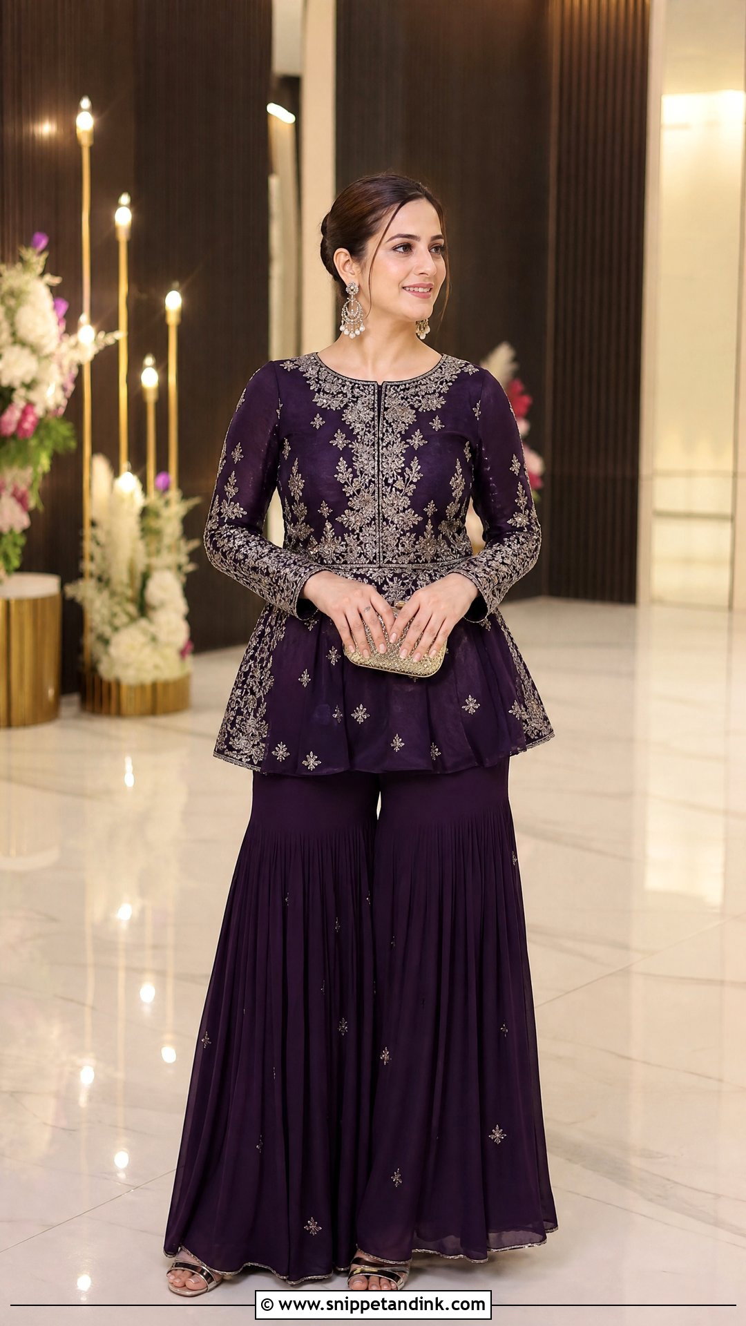 Peplum Sharara Ring Ceremony Outfit - Snippet and Ink - 20 Outfits for Marriage Functions