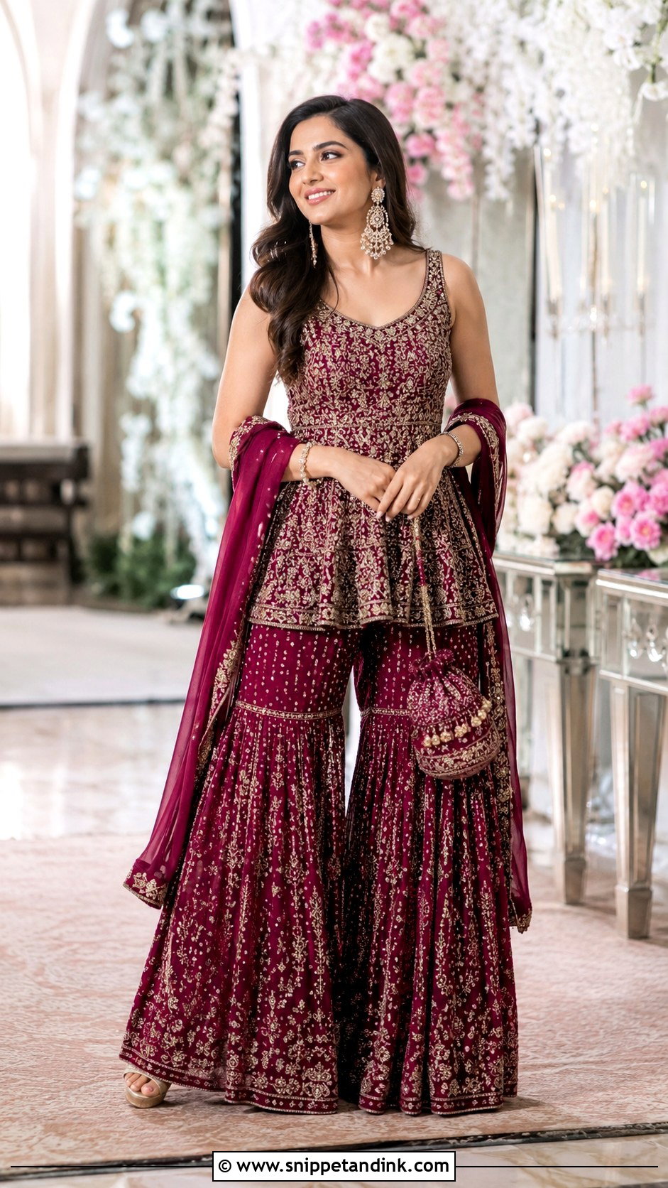 Peplum Sharara Roka Outfit - Snippet and Ink - 20 Roka Ceremony Outfits for Sister