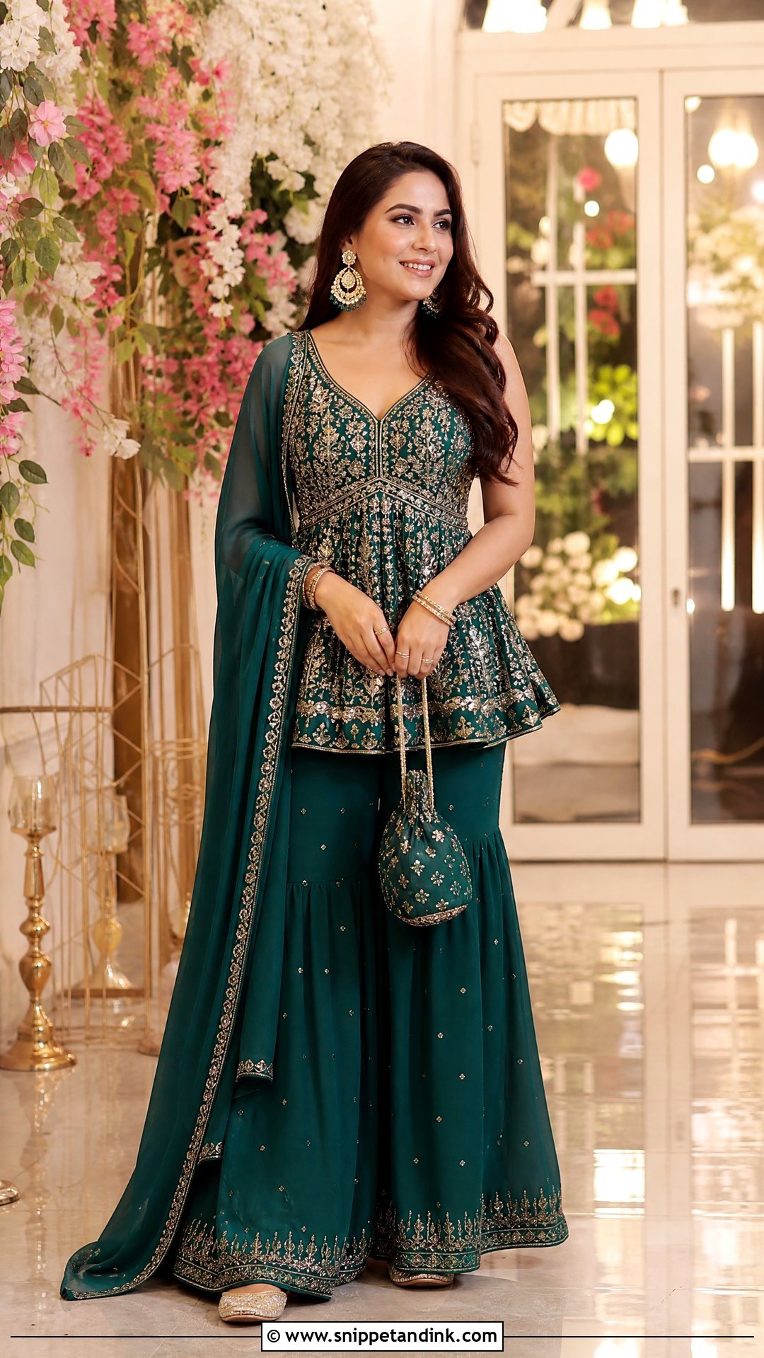Peplum Sharara Sangeet Outfit - Snippet and Ink - 20 Sangeet Outfit for Sisters Wedding Ideas