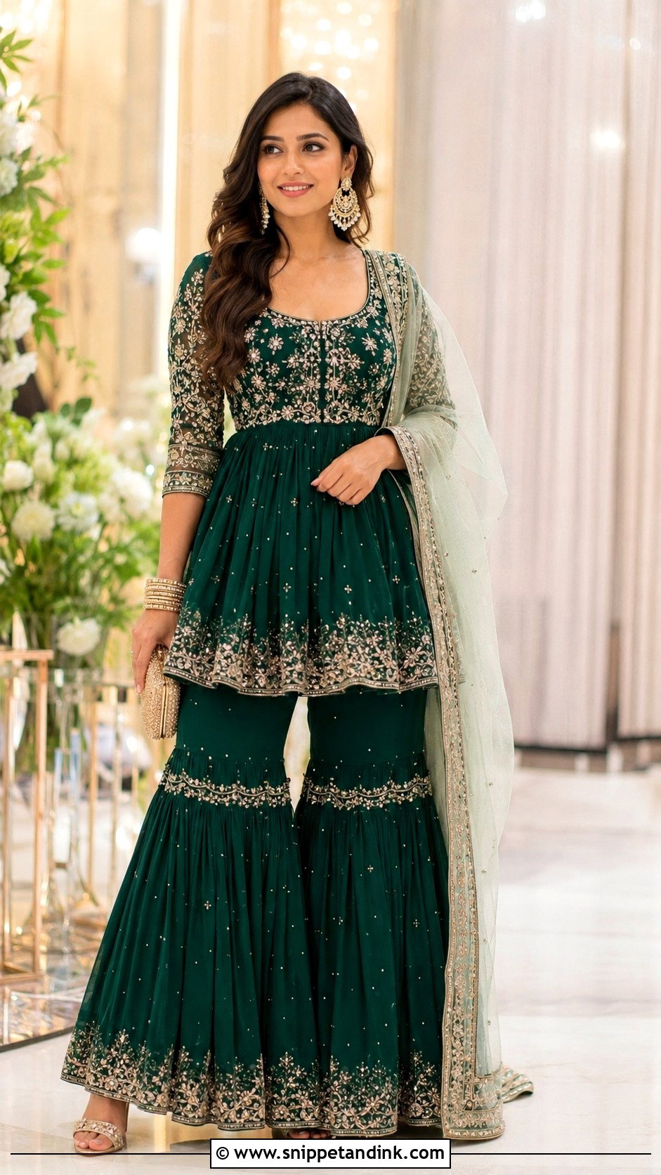 Peplum Sharara Set - Snippet and Ink - 25 Indian Wedding Dresses for Women