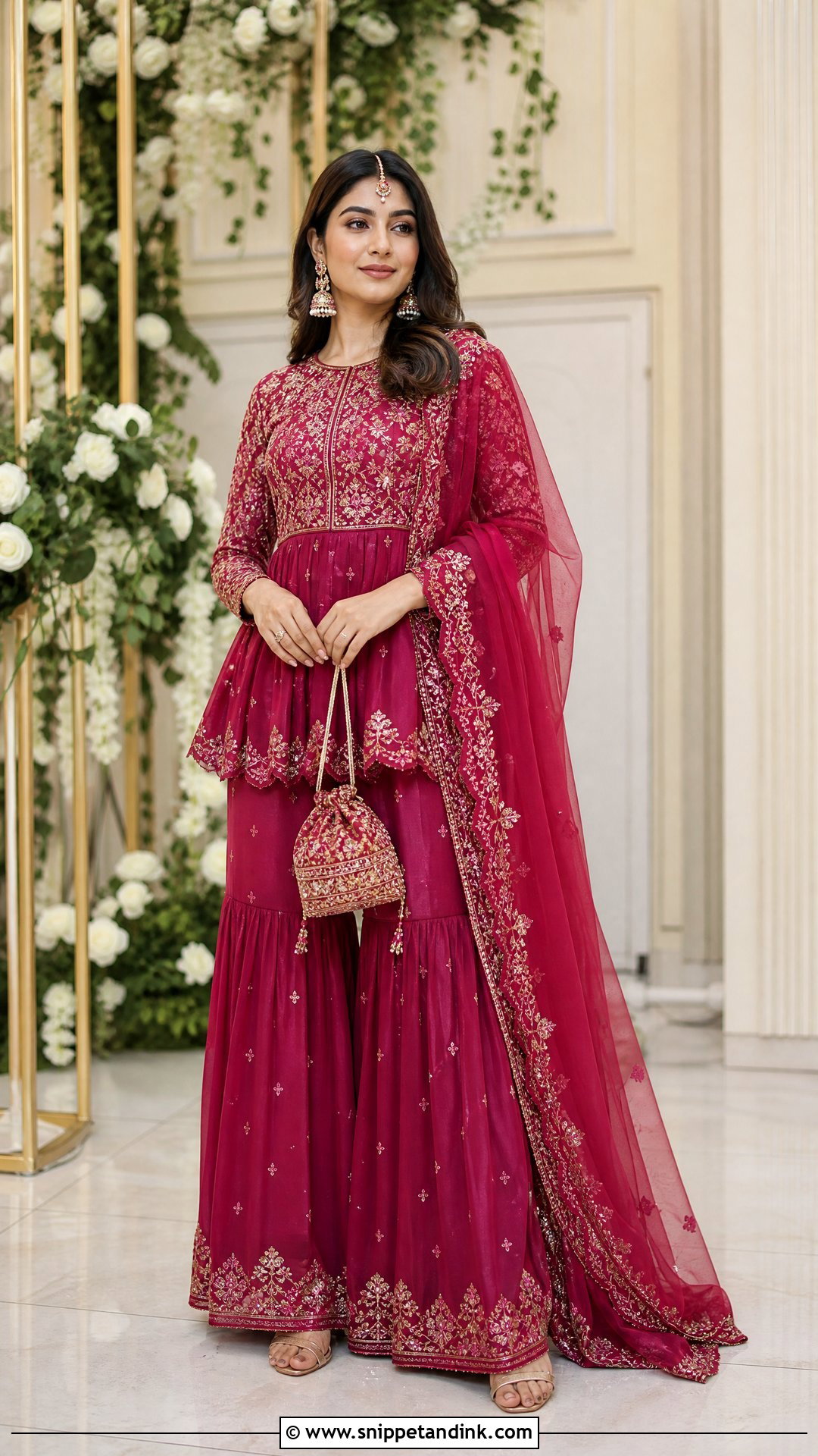 Peplum Sharara Set For Marriage Function - Snippet and Ink - 25 Marriage Function Dress Ideas