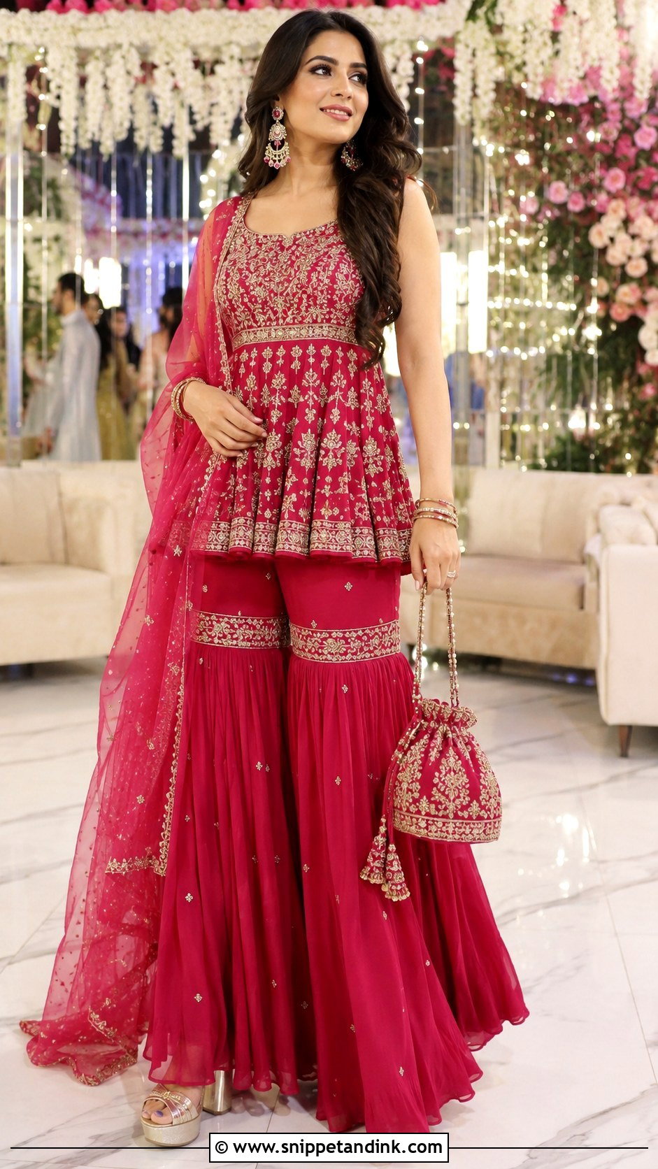 Peplum Sharara Set - Snippet and Ink - 20 Indian Friend Marriage Outfit Ideas
