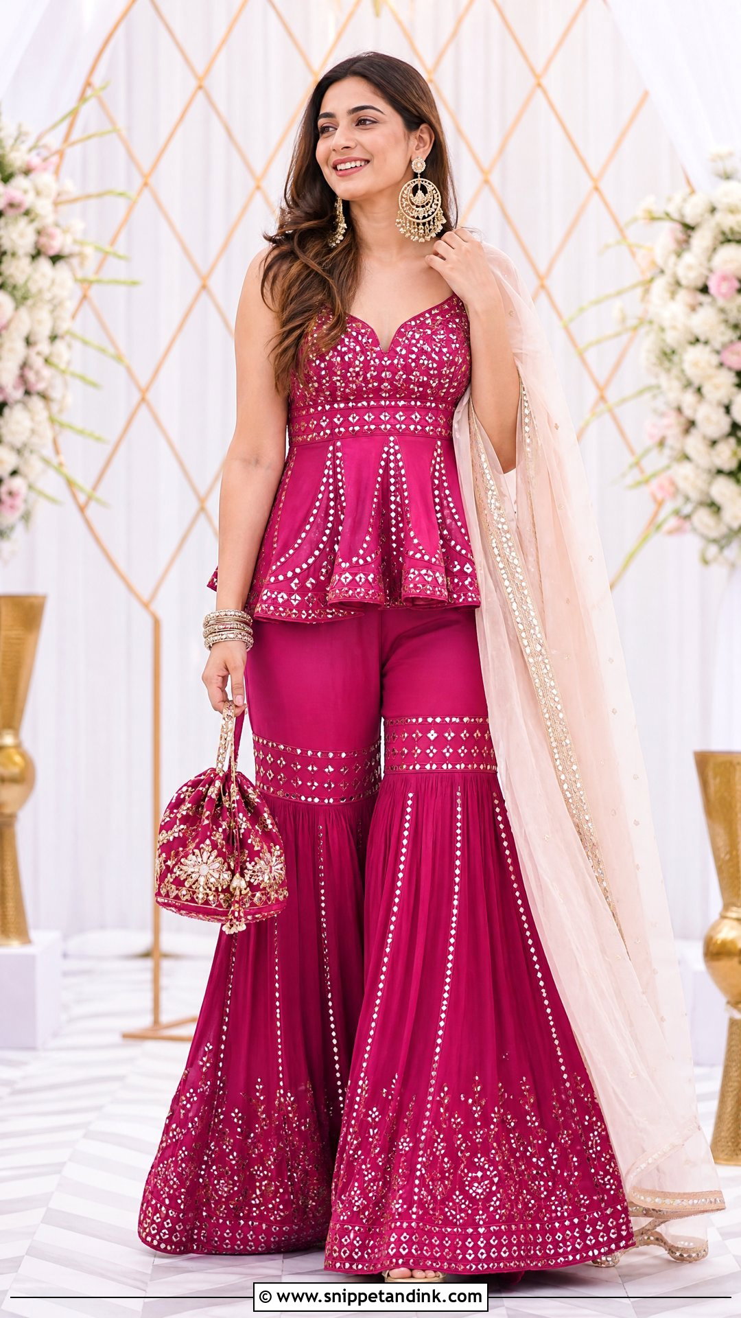 Peplum Sharara Suit - Snippet and Ink - 20 Suit Ideas for Women Indian Wedding