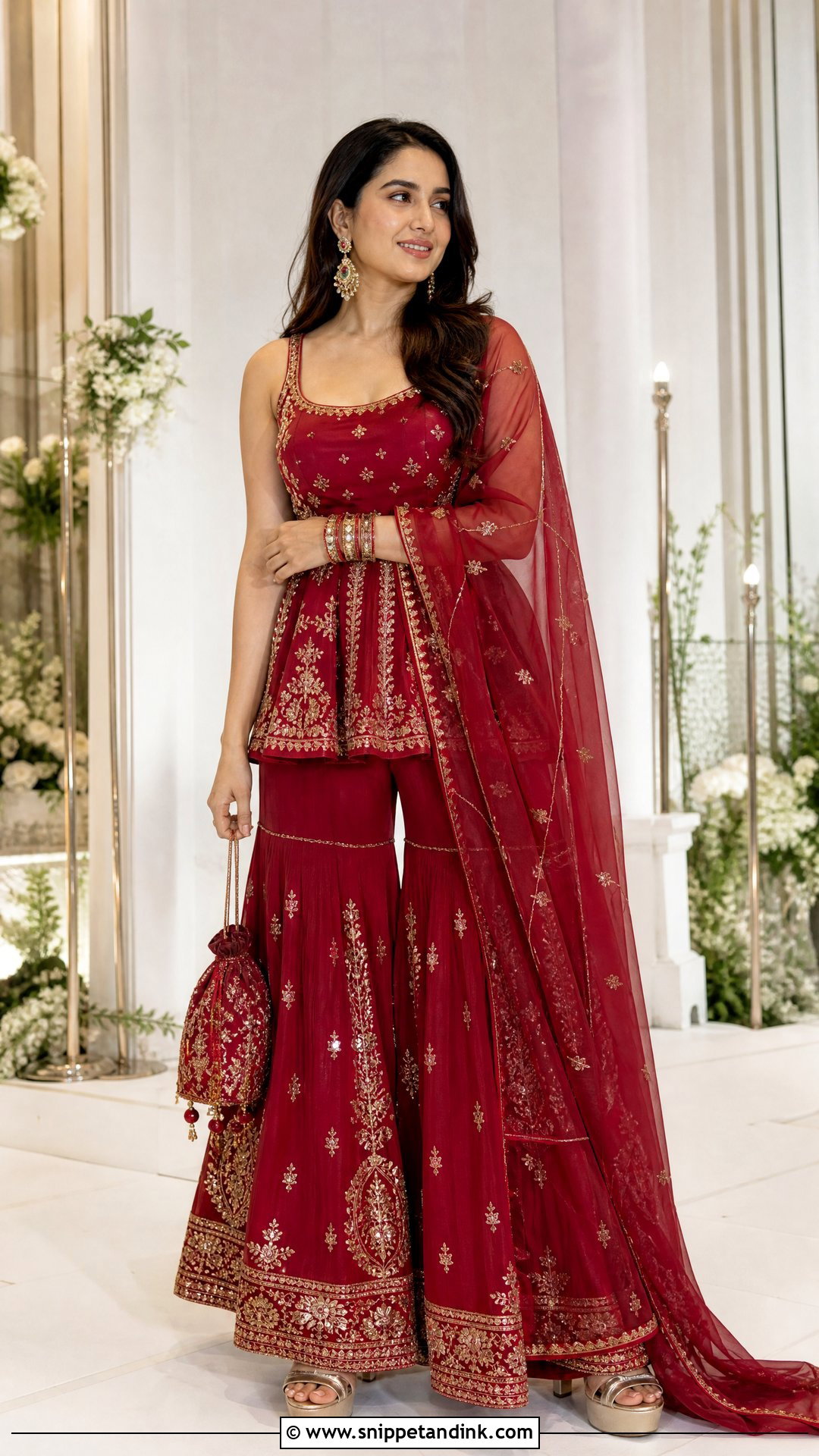 Peplum Sharara Wedding Outfit - Snippet and Ink - 20 Unique Indian Wedding Outfits