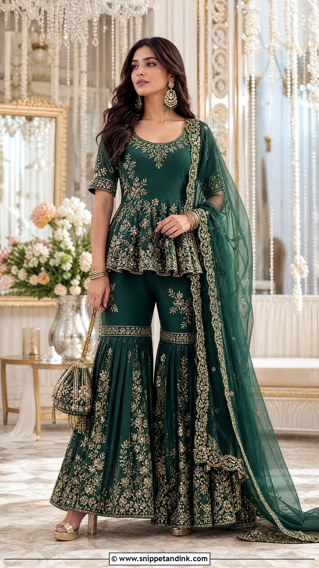 Peplum Sharara Wedding Outfit - Snippet and Ink - 20 Wedding Outfit for Sister Ideas