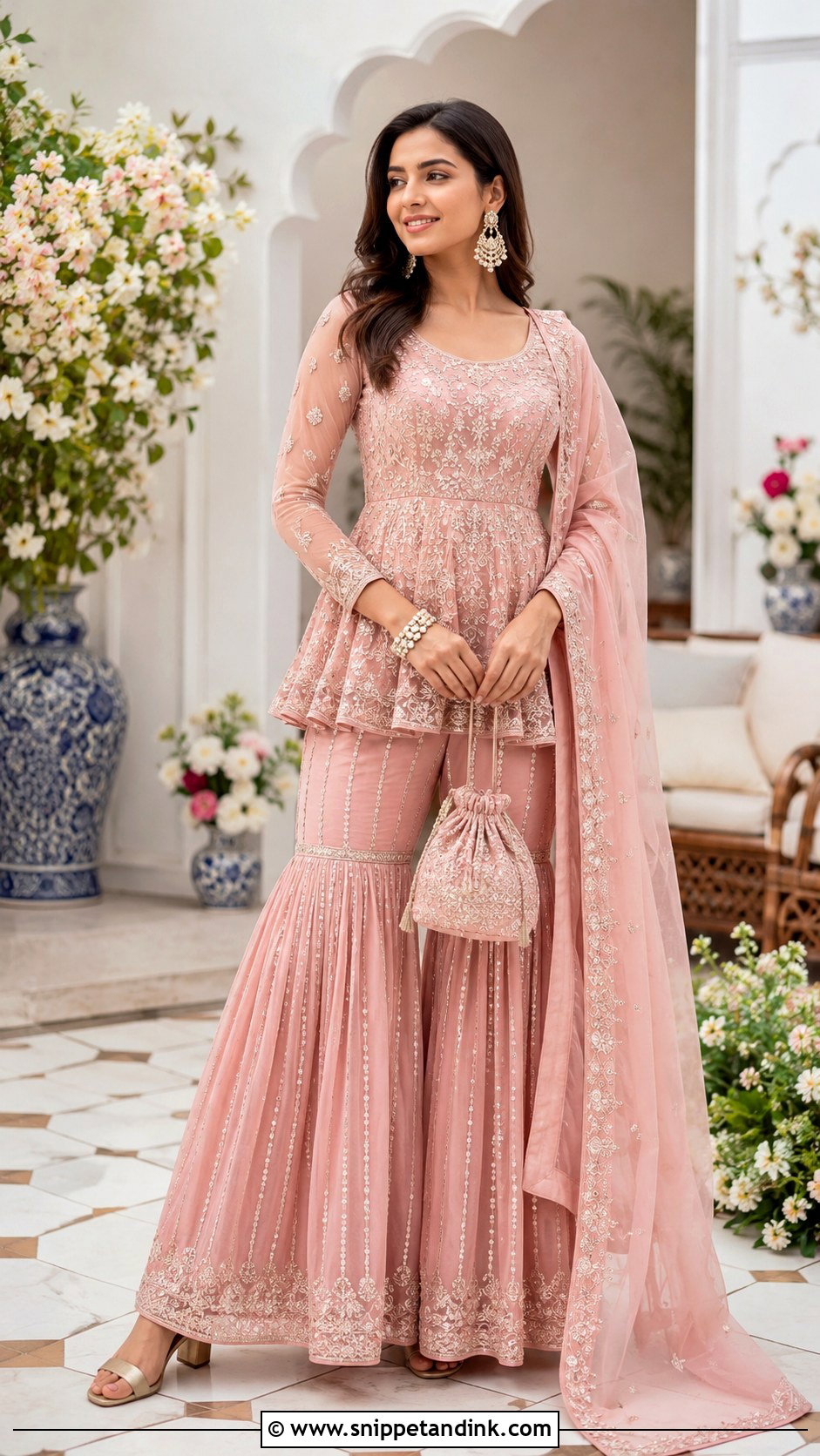 Peplum Sharara Wedding Outfit - Snippet and Ink - 20 Modern Indian Wedding Dress Ideas